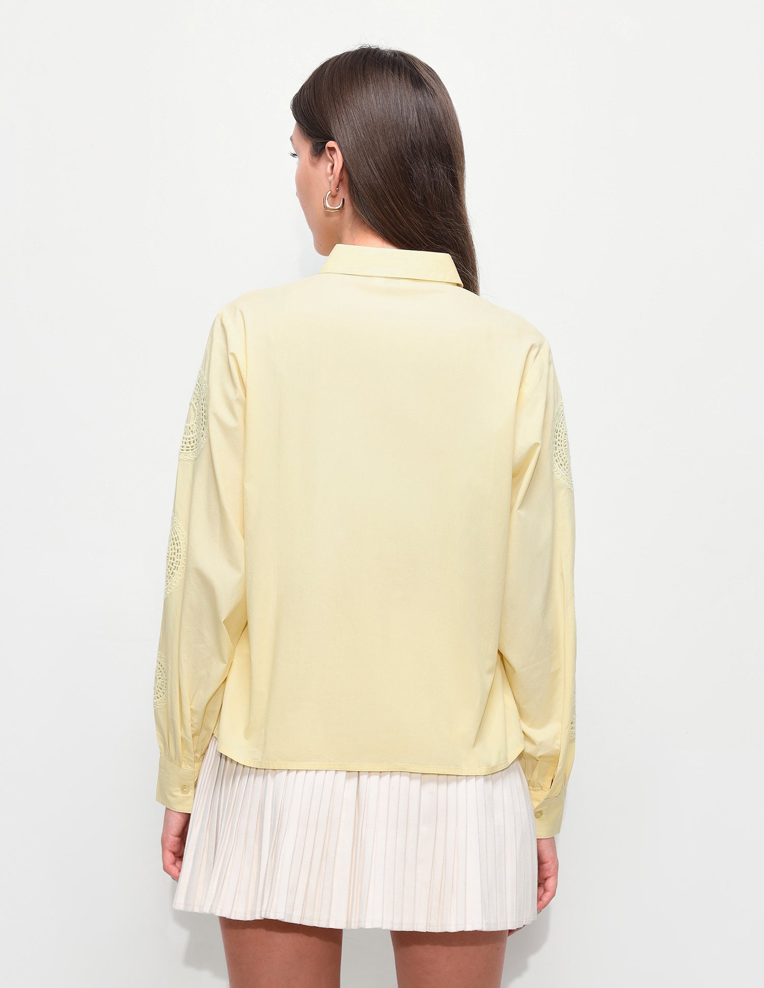 Crochet Solid Relaxed Fit Shirt Light Yellow - U.S. Polo Assn. India | Large