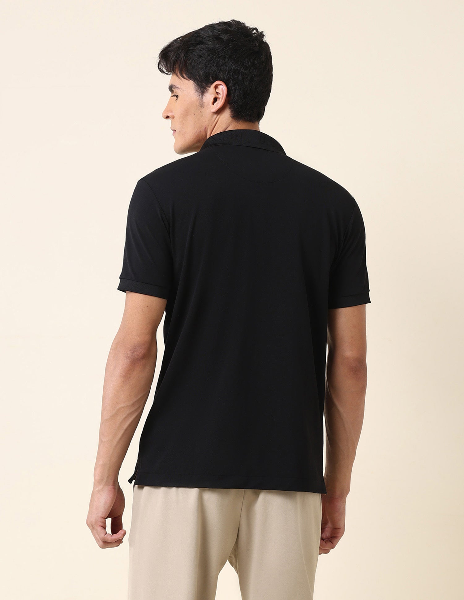 Solid Slim Fit Polo Shirt Black - U.S. Polo Assn. India | Large