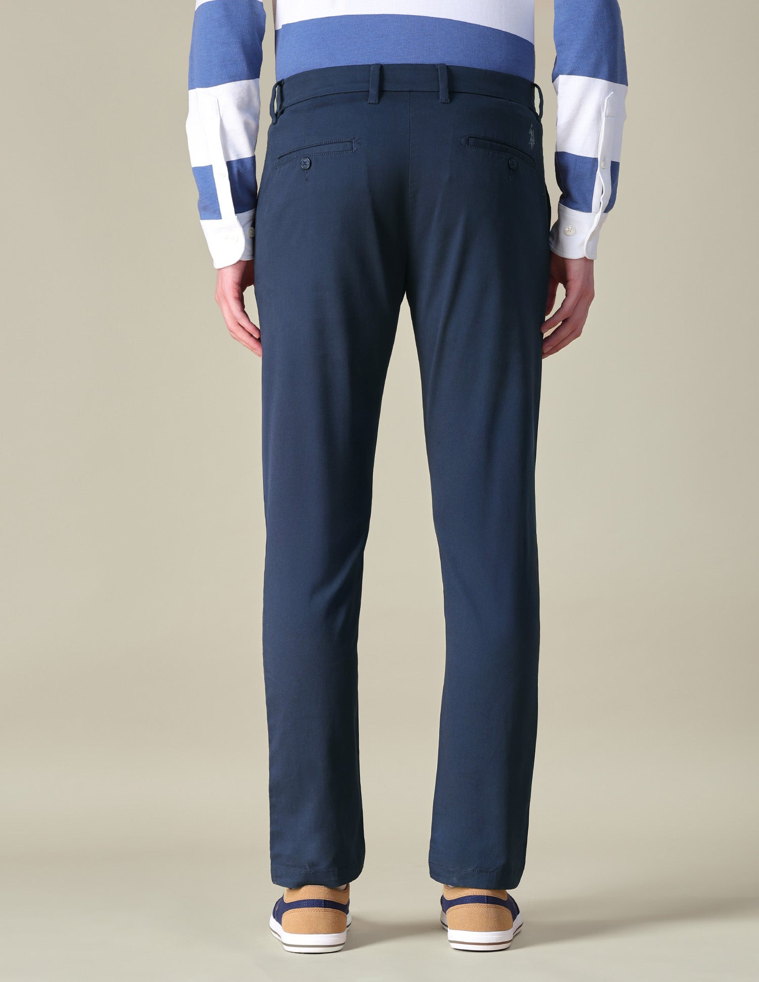 Twill Austin Trim Regular Fit Trousers Navy - U.S. POLO ASSN. | Large