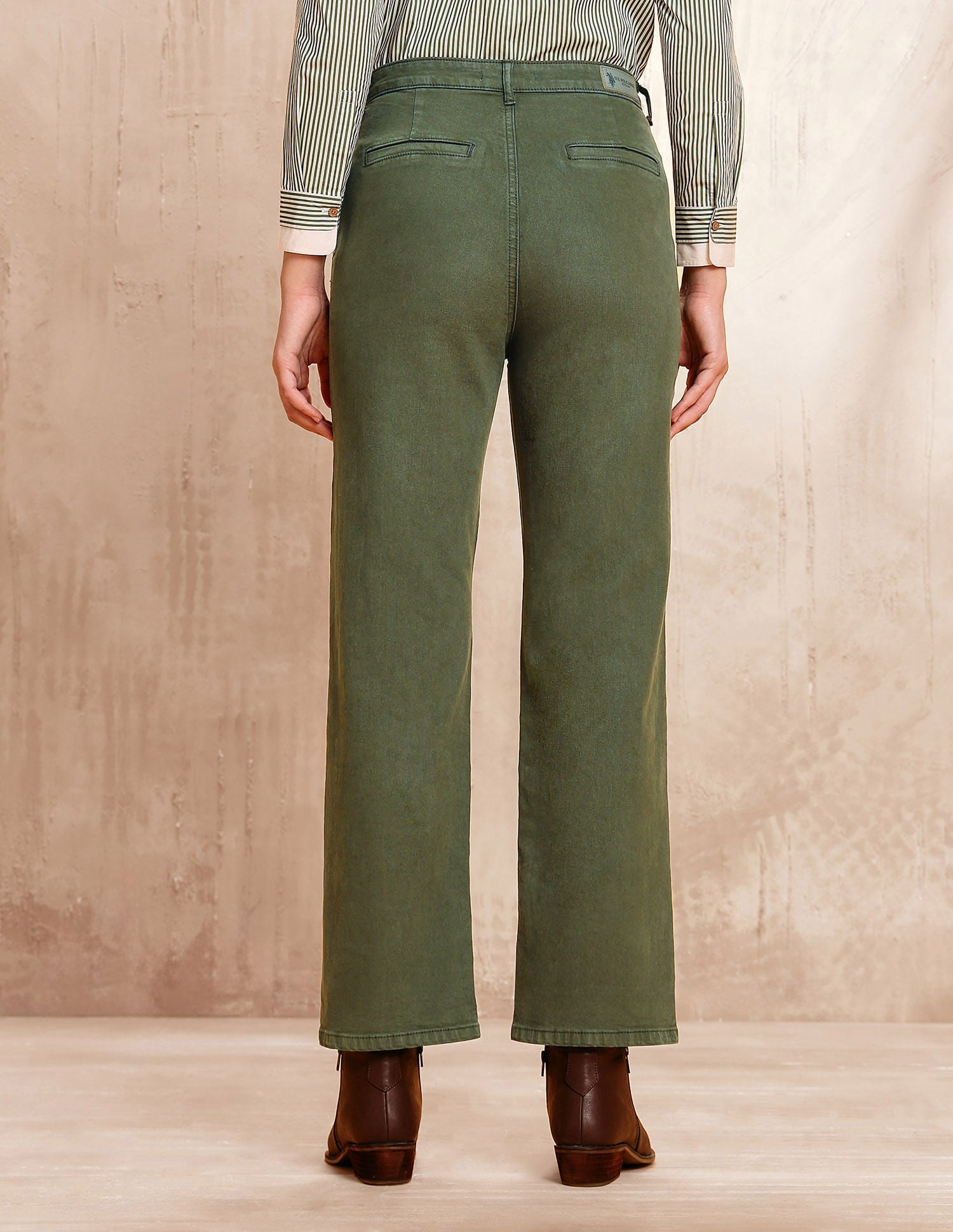 High Rise Straight Fit Jeans Green - U.S. POLO ASSN. | Large