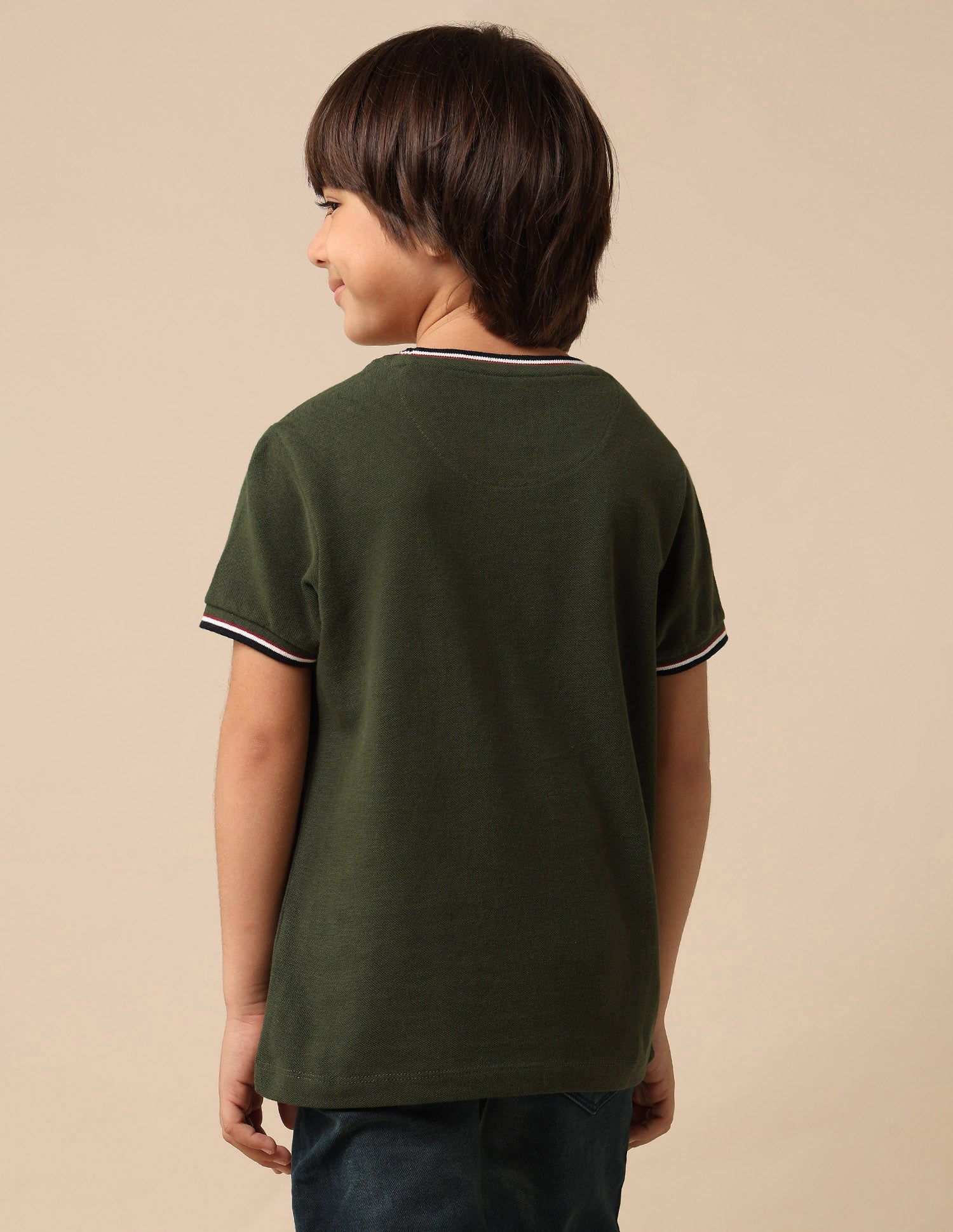 Boys Brand Embroidered Pure Cotton T Shirt Olive - U.S. POLO ASSN. | Large