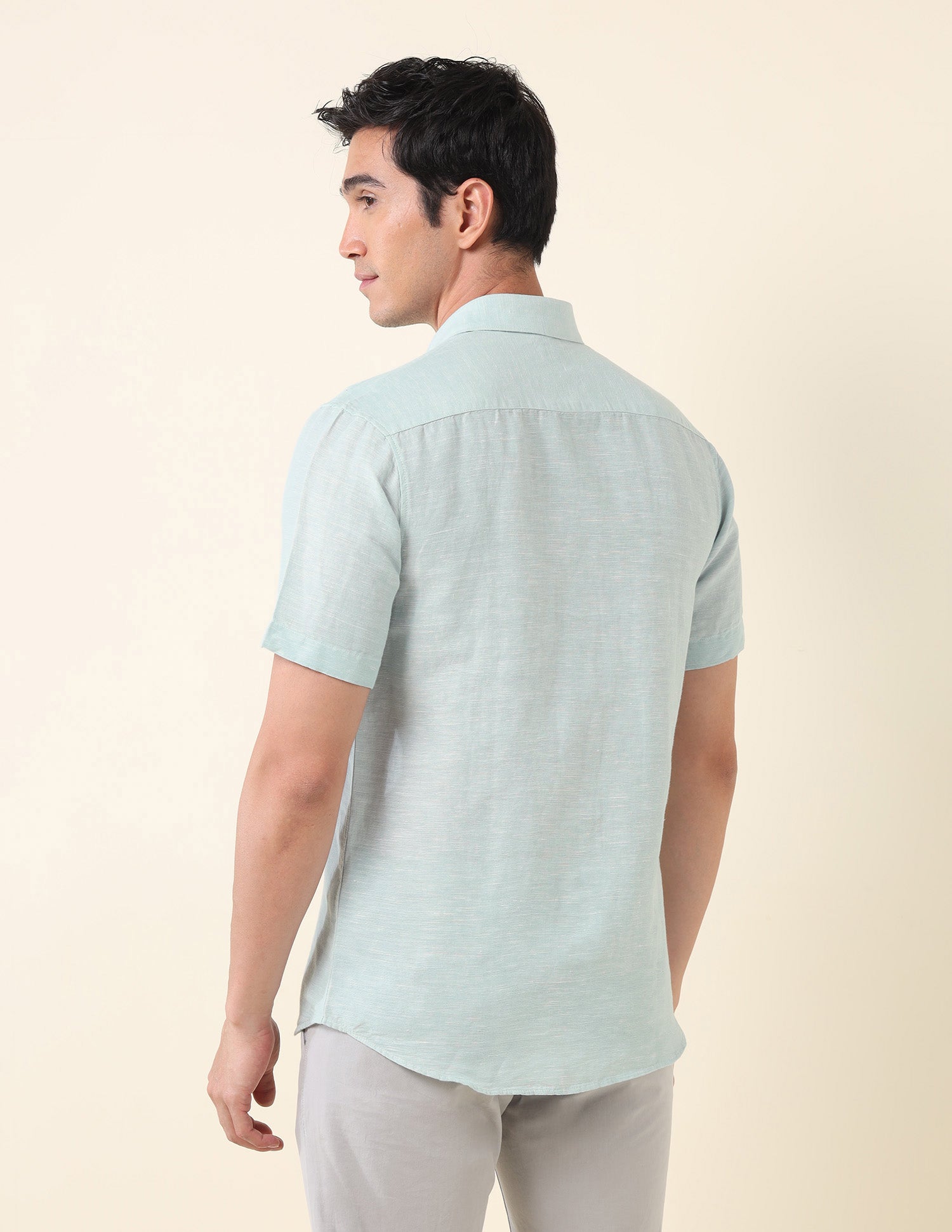 Textured Tailored Fit Shirt Aqua - U.S. Polo Assn. India | Large