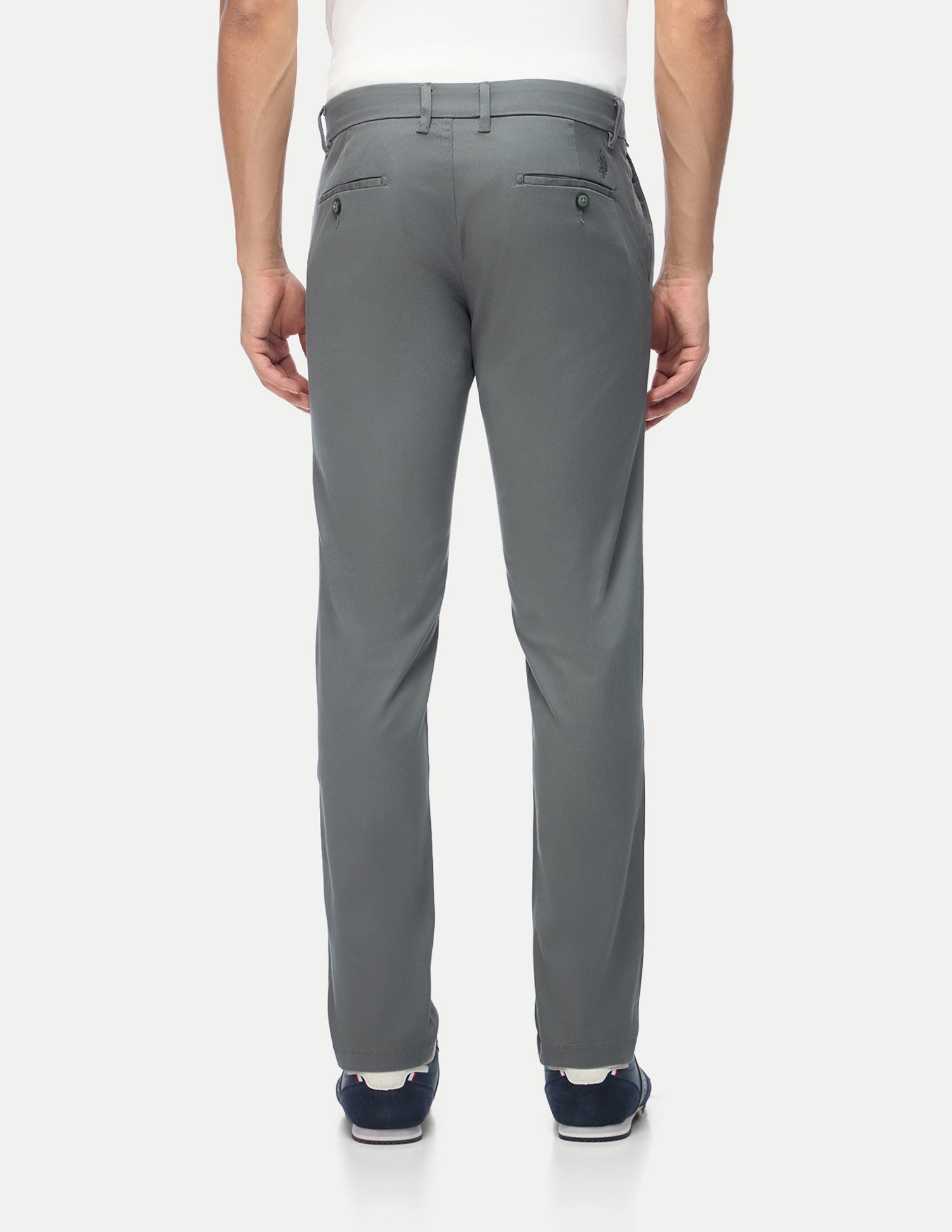 Denver Slim Fit Twill Trousers Dark Grey - U.S. Polo Assn. India | Large