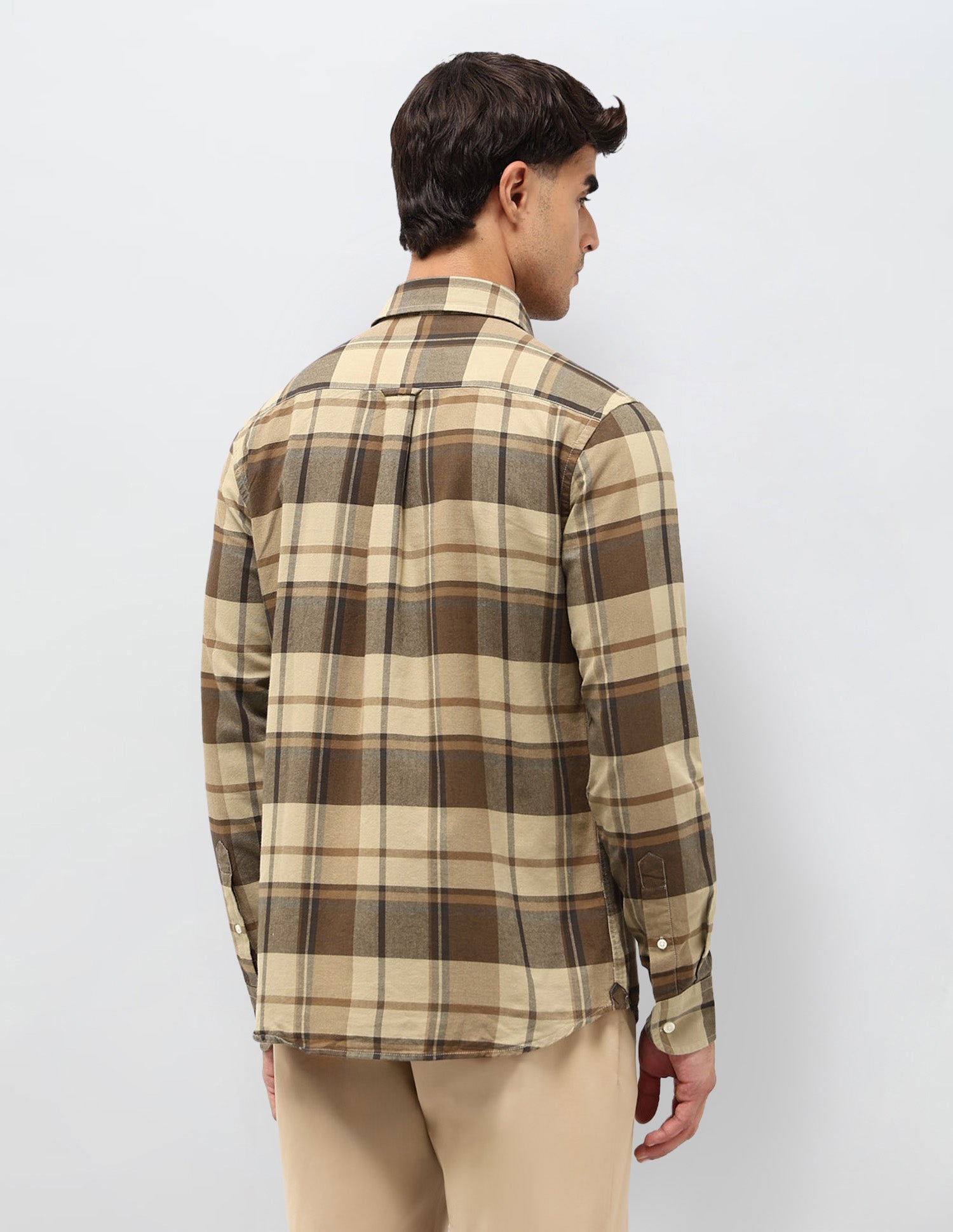 Tailored Fit Tartan Checked Shirt Light Brown - U.S. POLO ASSN. | Large