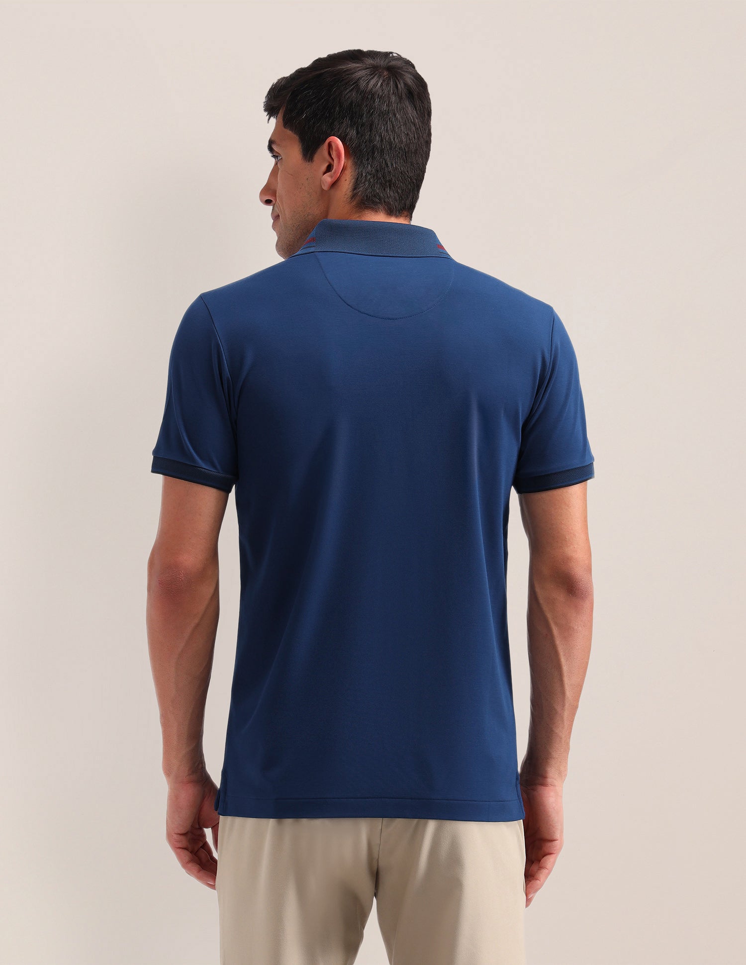 Solid Slim Fit Polo Shirt Blue - U.S. Polo Assn. India | Large