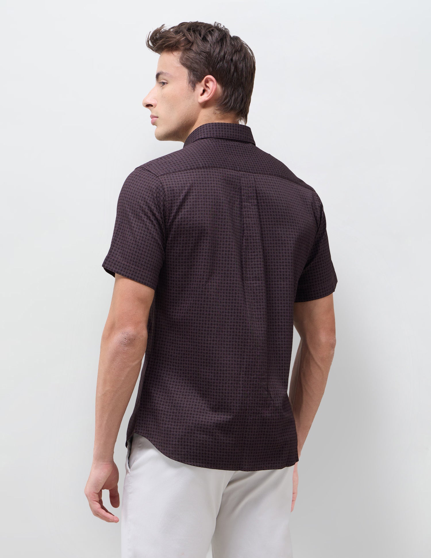 Geometric Printed Regular Fit Shirt Wine - U.S. Polo Assn. India | Large