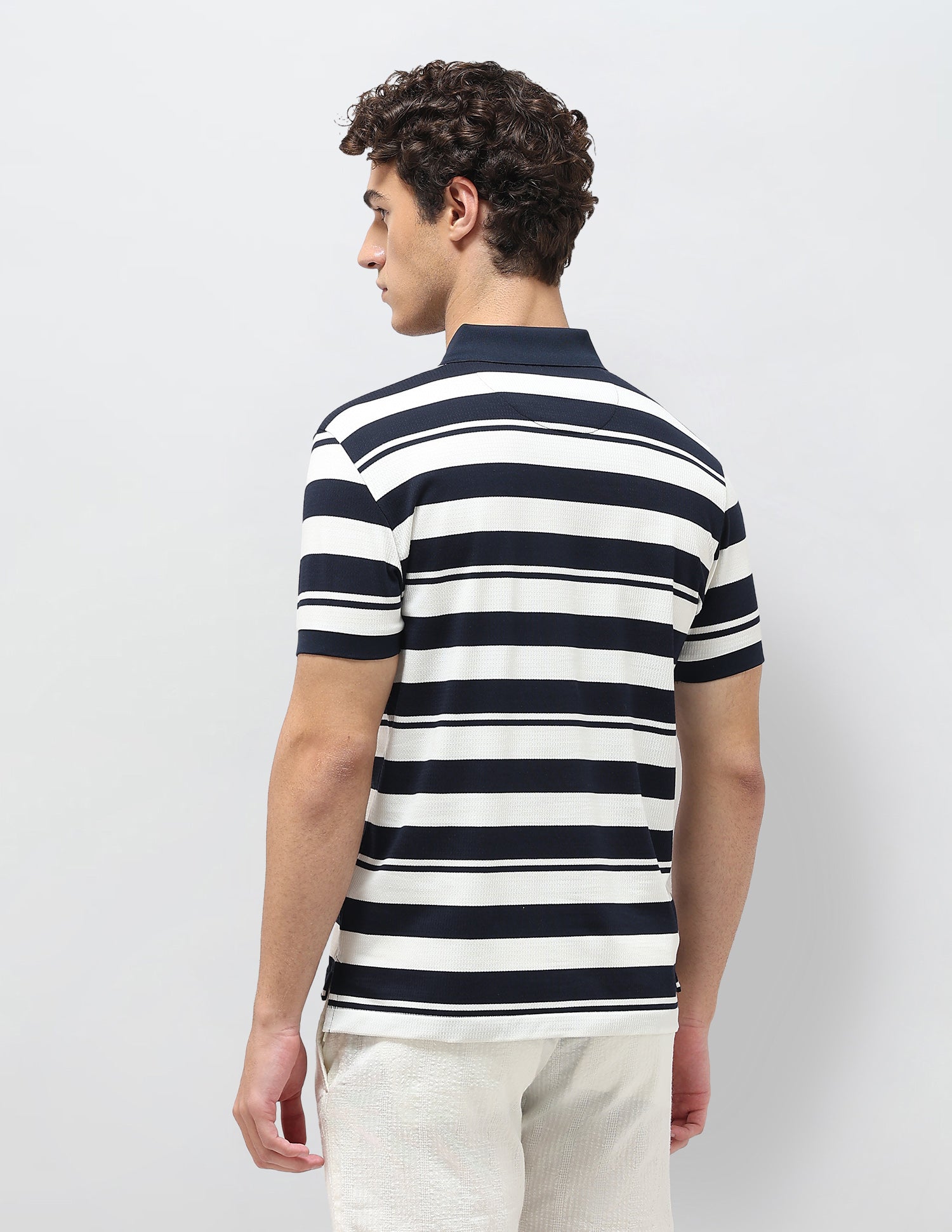 Horizontal Striped Slim Fit Polo Shirt Navy - U.S. Polo Assn. India | Large