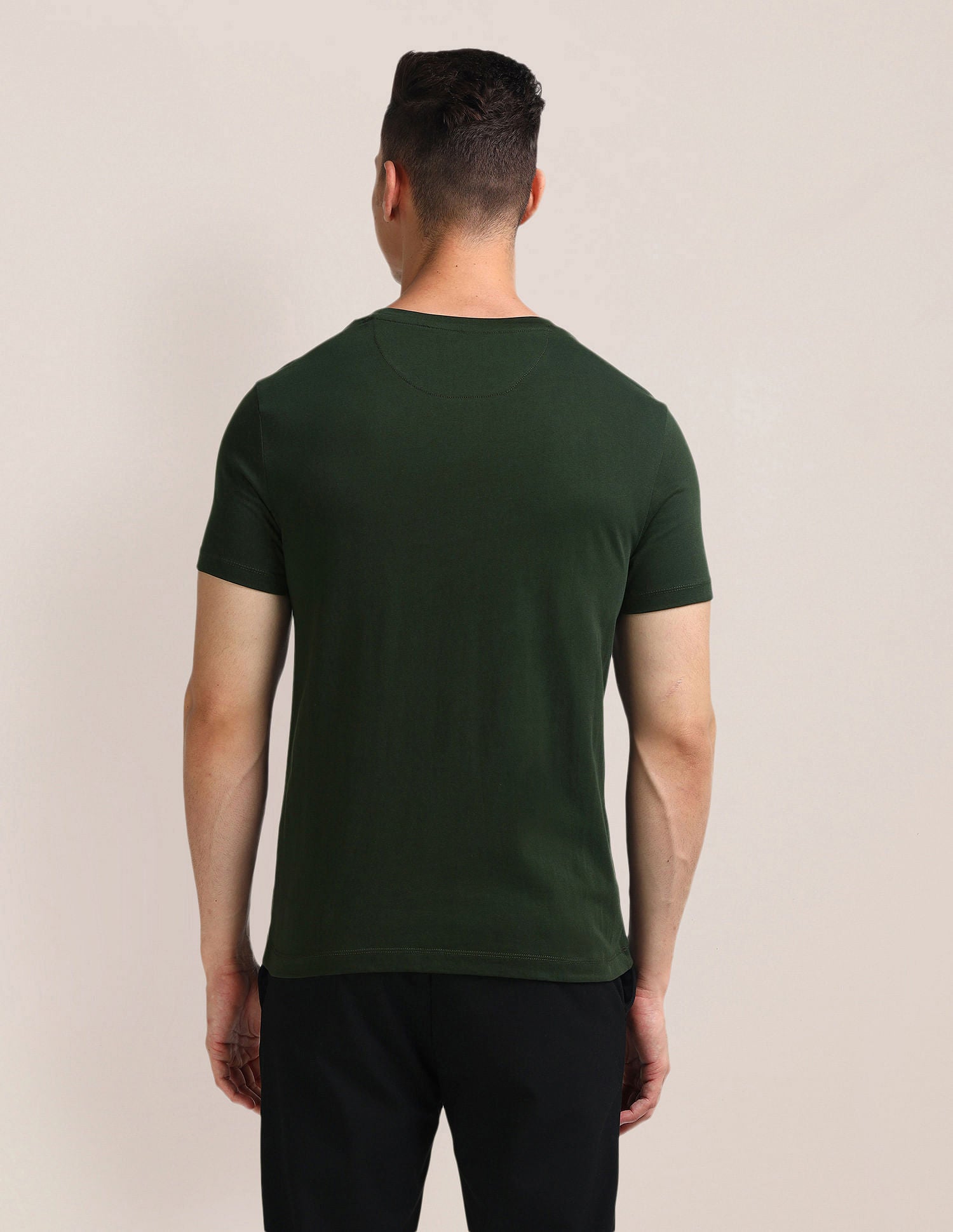 Brand Printed Slim Fit T-Shirt Olive - U.S. Polo Assn. India | Large
