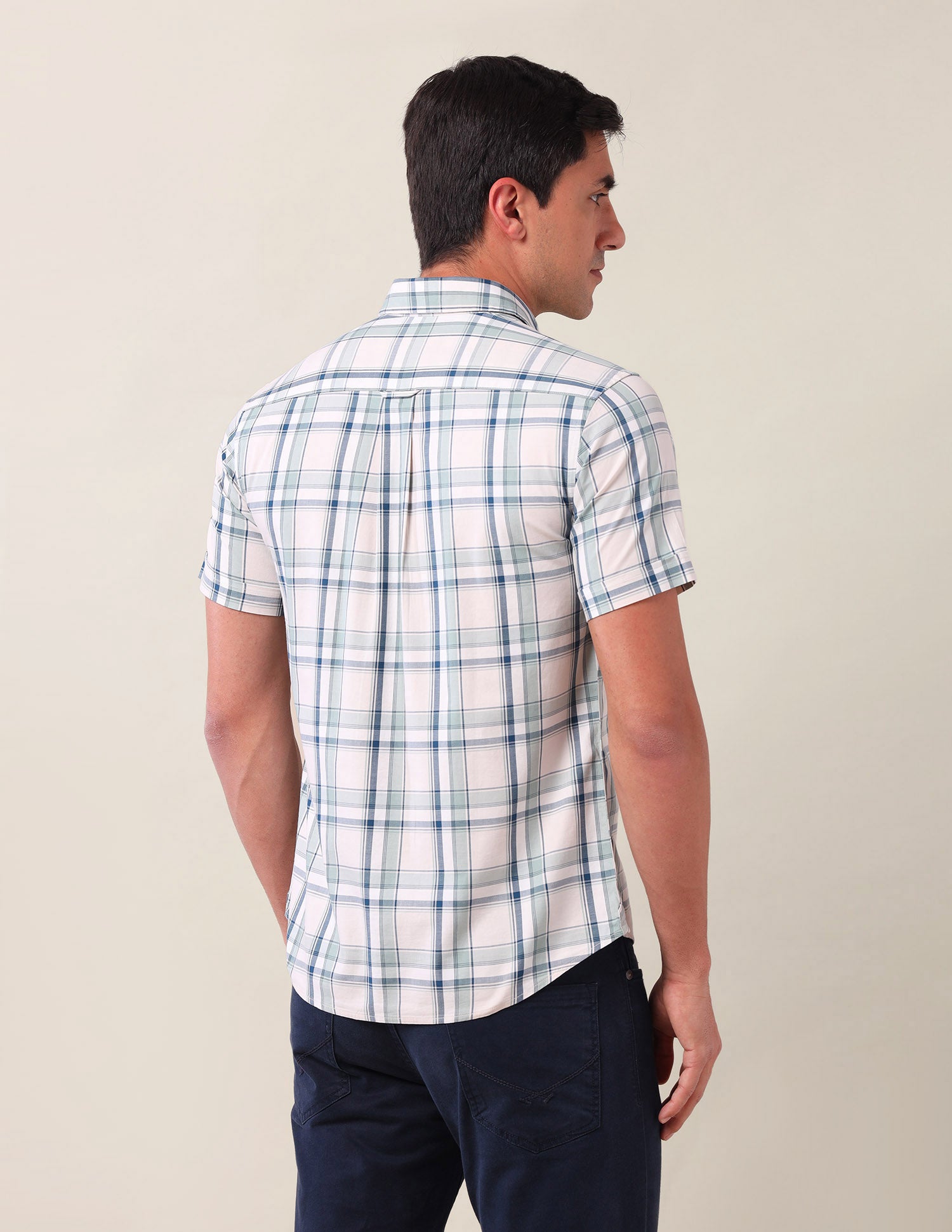 Dupplin Checked Tailored Fit Shirt Green - U.S. Polo Assn. India | Large