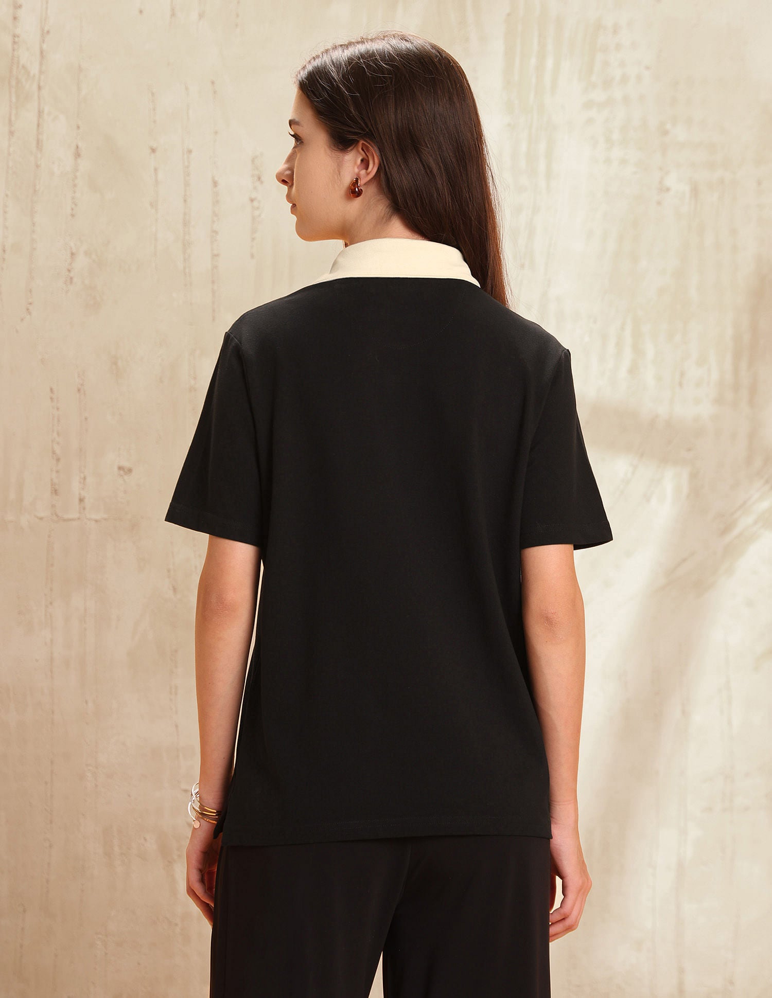 Relaxed Fit Colourblocked Polo Shirt Black - U.S. Polo Assn. India | Large