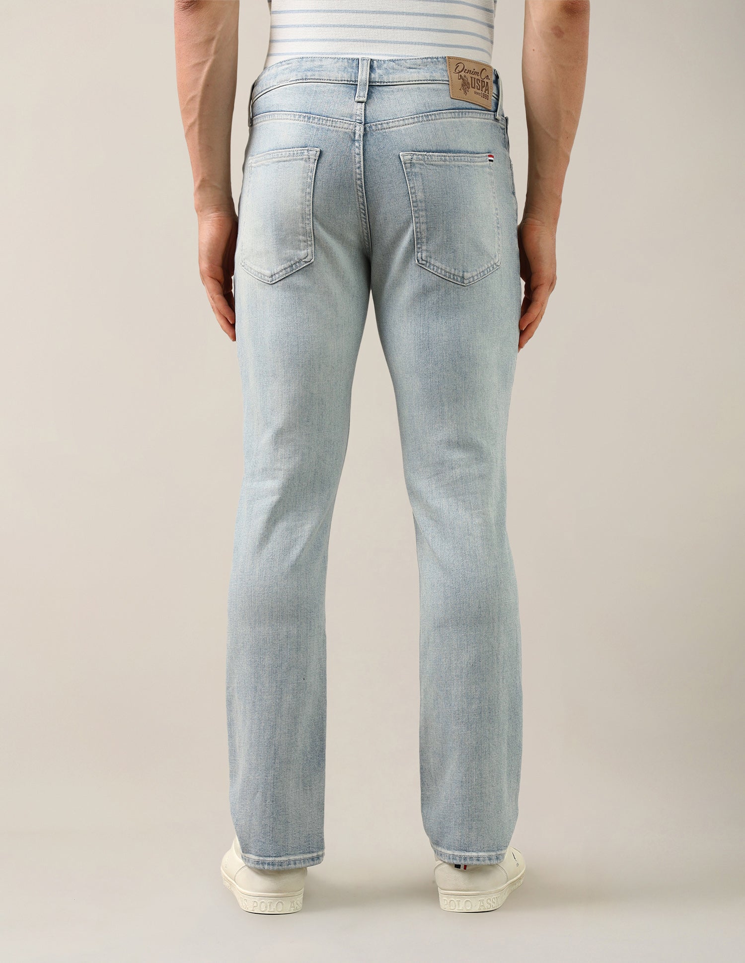 Harold Slim Straight Fit Blue Jeans Light Blue - U.S. Polo Assn. India | Large