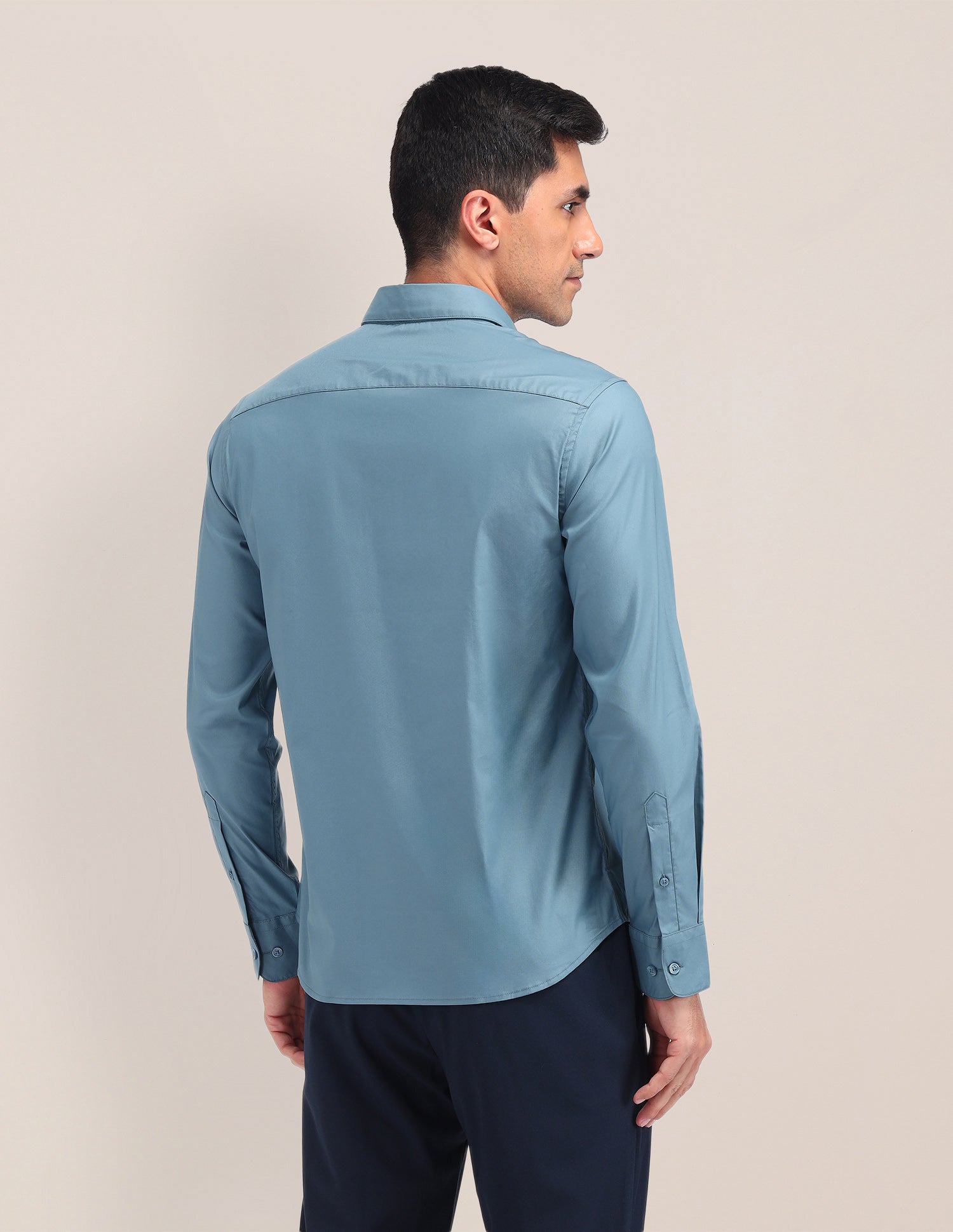 Tailored Fit Twill Shirt Blue - U.S. Polo Assn. India | Large