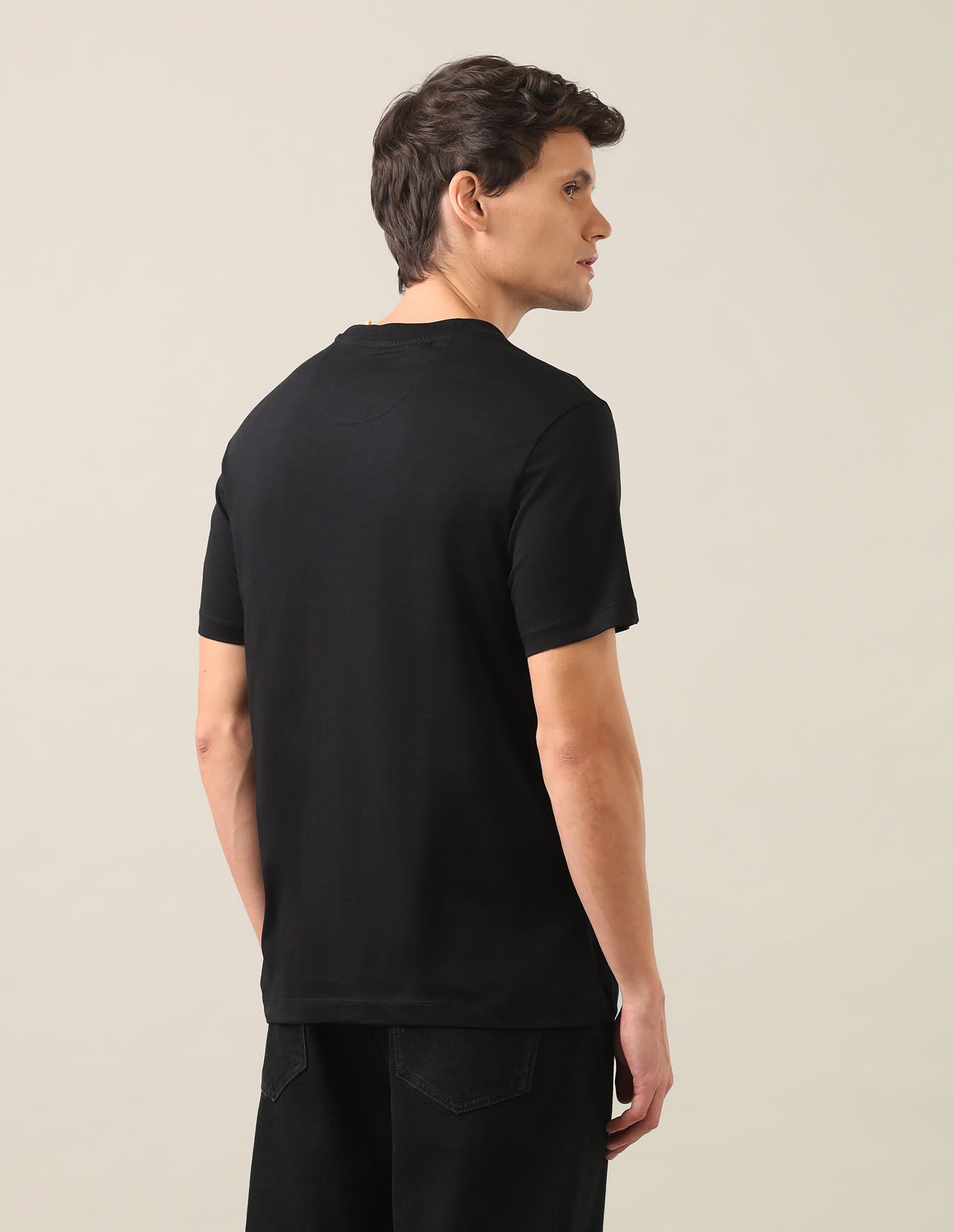 Typographic Brand Printed Regular Fit T-Shirt Black - U.S. Polo Assn. India | Large