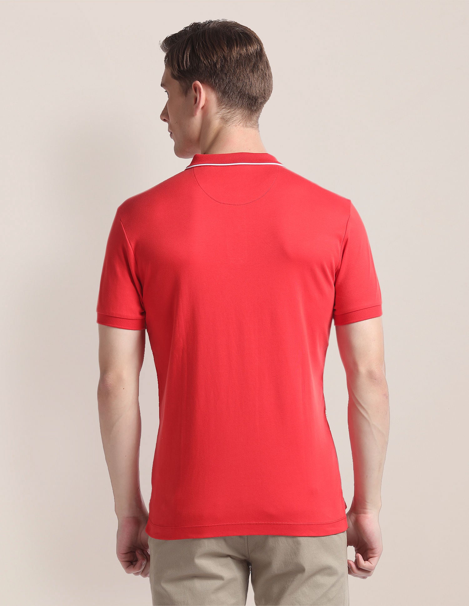 Brand Print Slim Polo Shirt Red - U.S. Polo Assn. India | Large