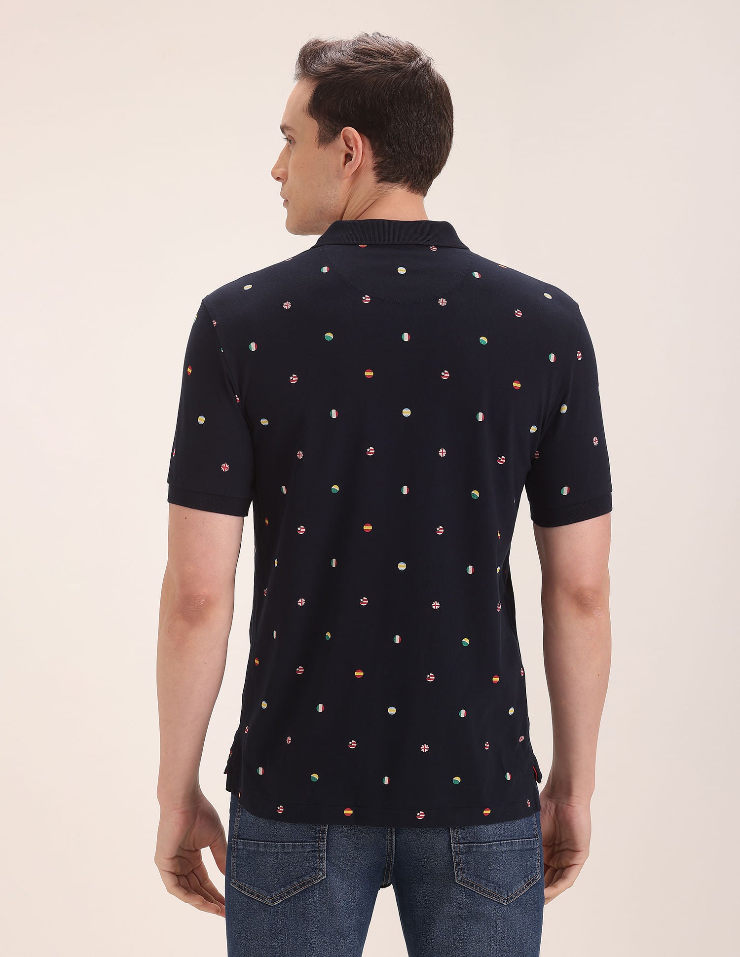 Flag Print Polo Shirt Navy - U.S. Polo Assn. India | Large
