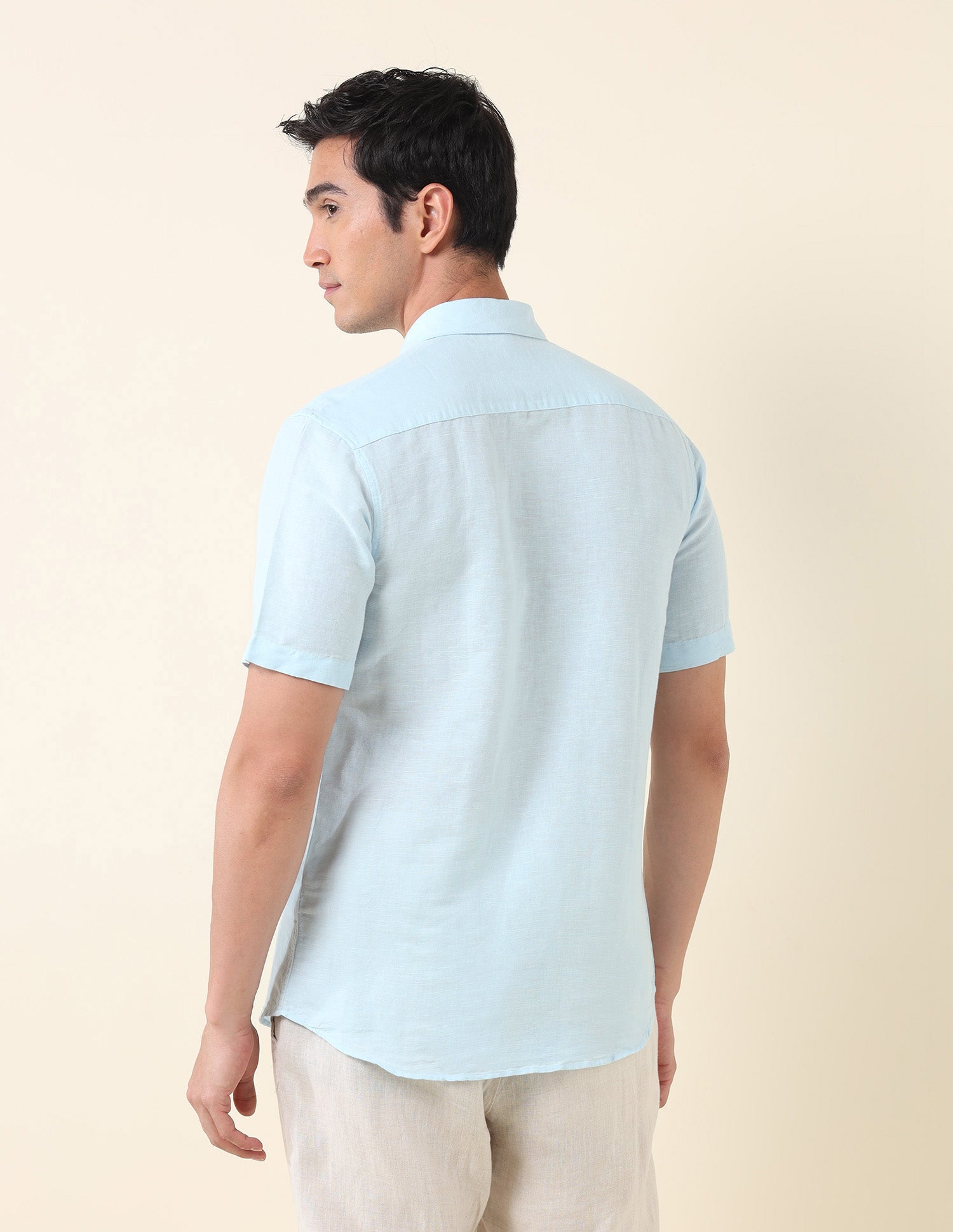 Tailored Fit Solid Shirt Light Blue - U.S. Polo Assn. India | Large
