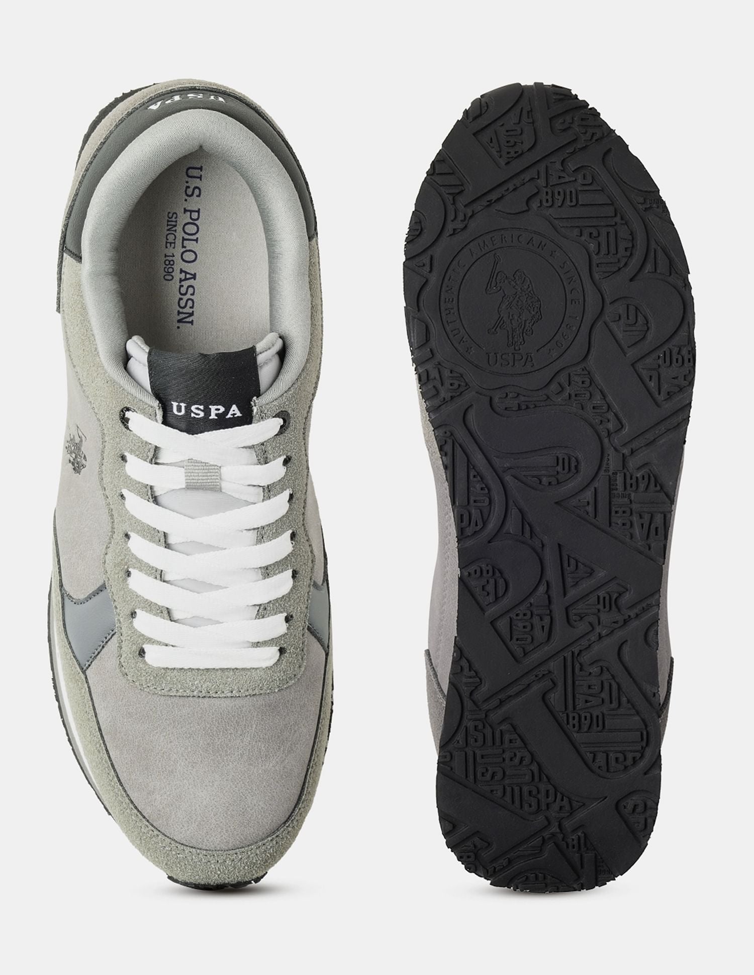 Men Caspian 2.0 Colour Blocked Sneakers Grey - U.S. POLO ASSN. | Large