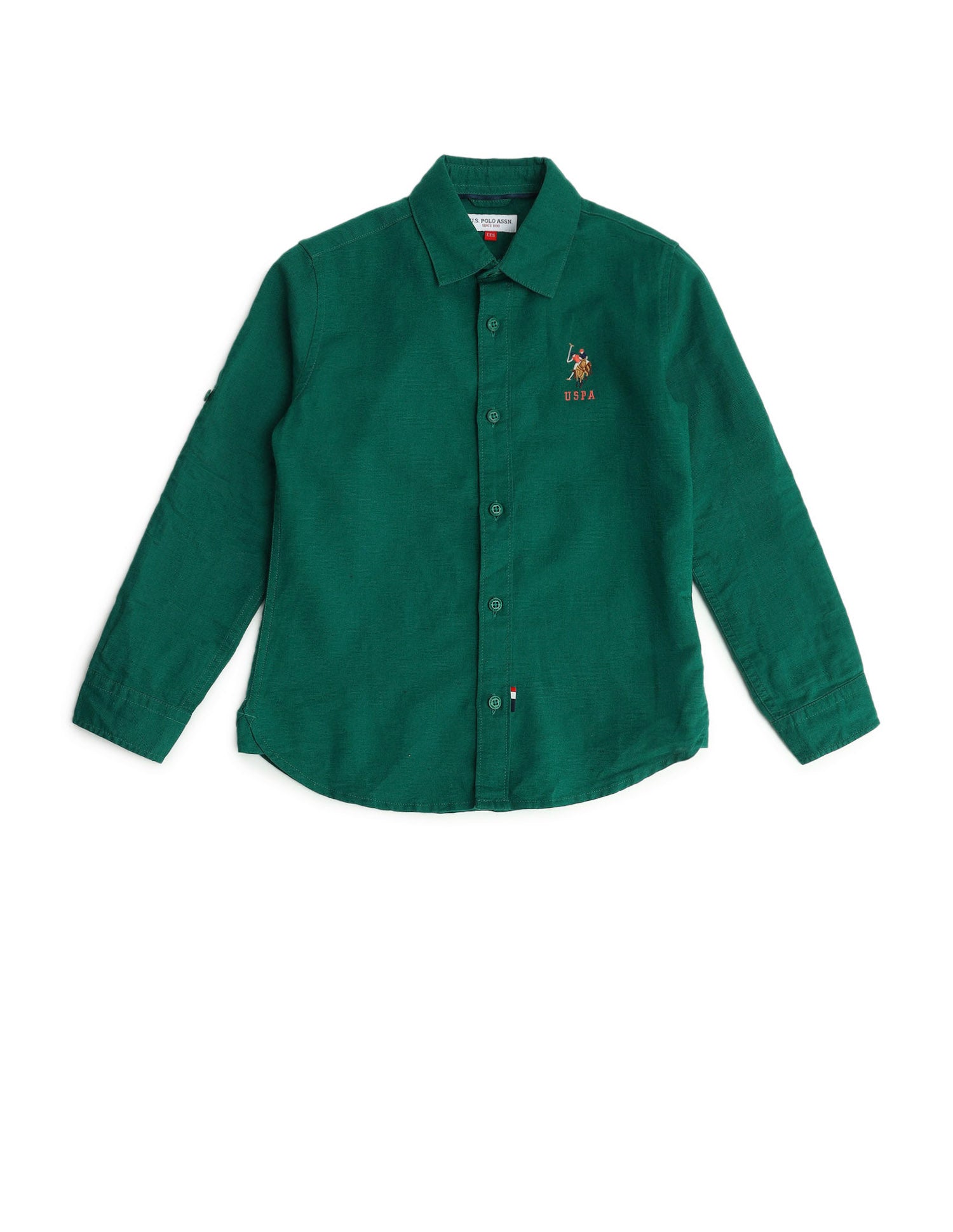 Boys Spread Collar Regular Fit Shirt Green - U.S. POLO ASSN. | Large