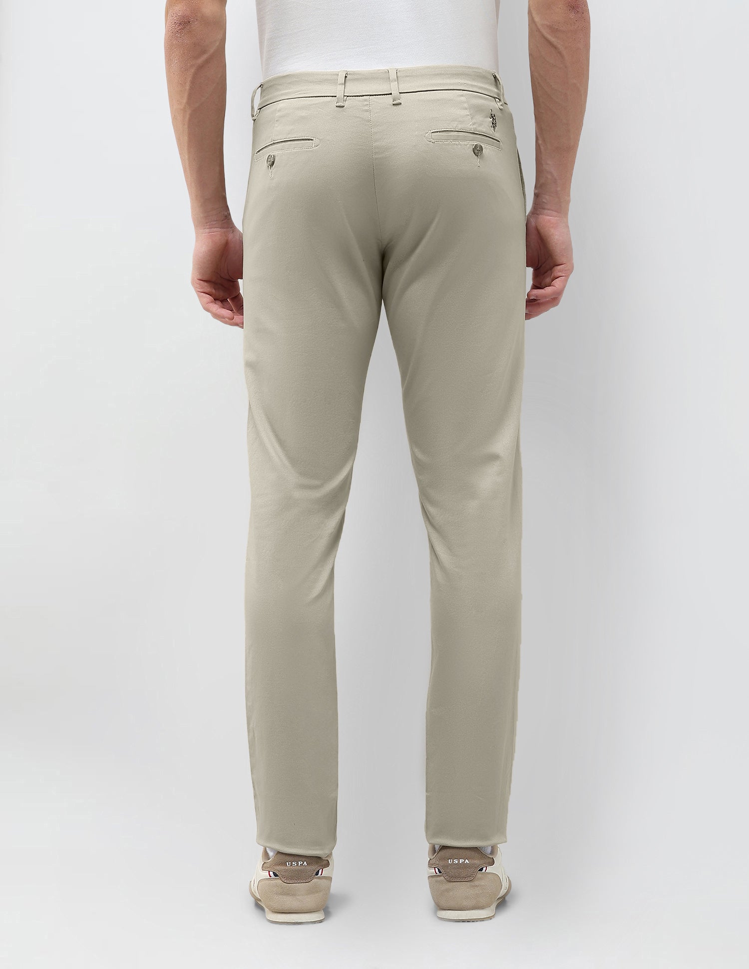 Austin Slim Fit Dobby Trousers Khaki - U.S. Polo Assn. India | Large