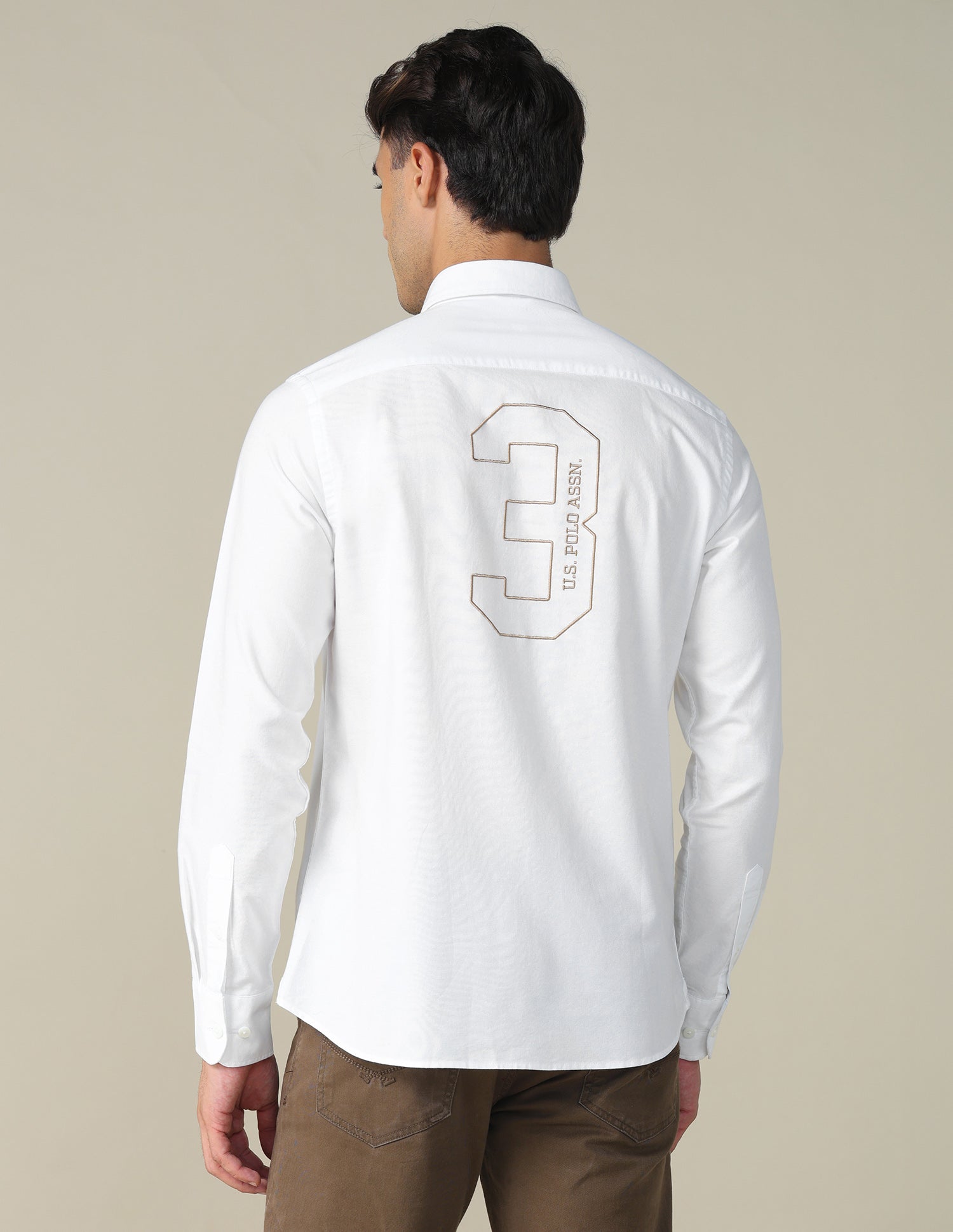 Oxford Tailored Fit Shirt White - U.S. POLO ASSN. | Large