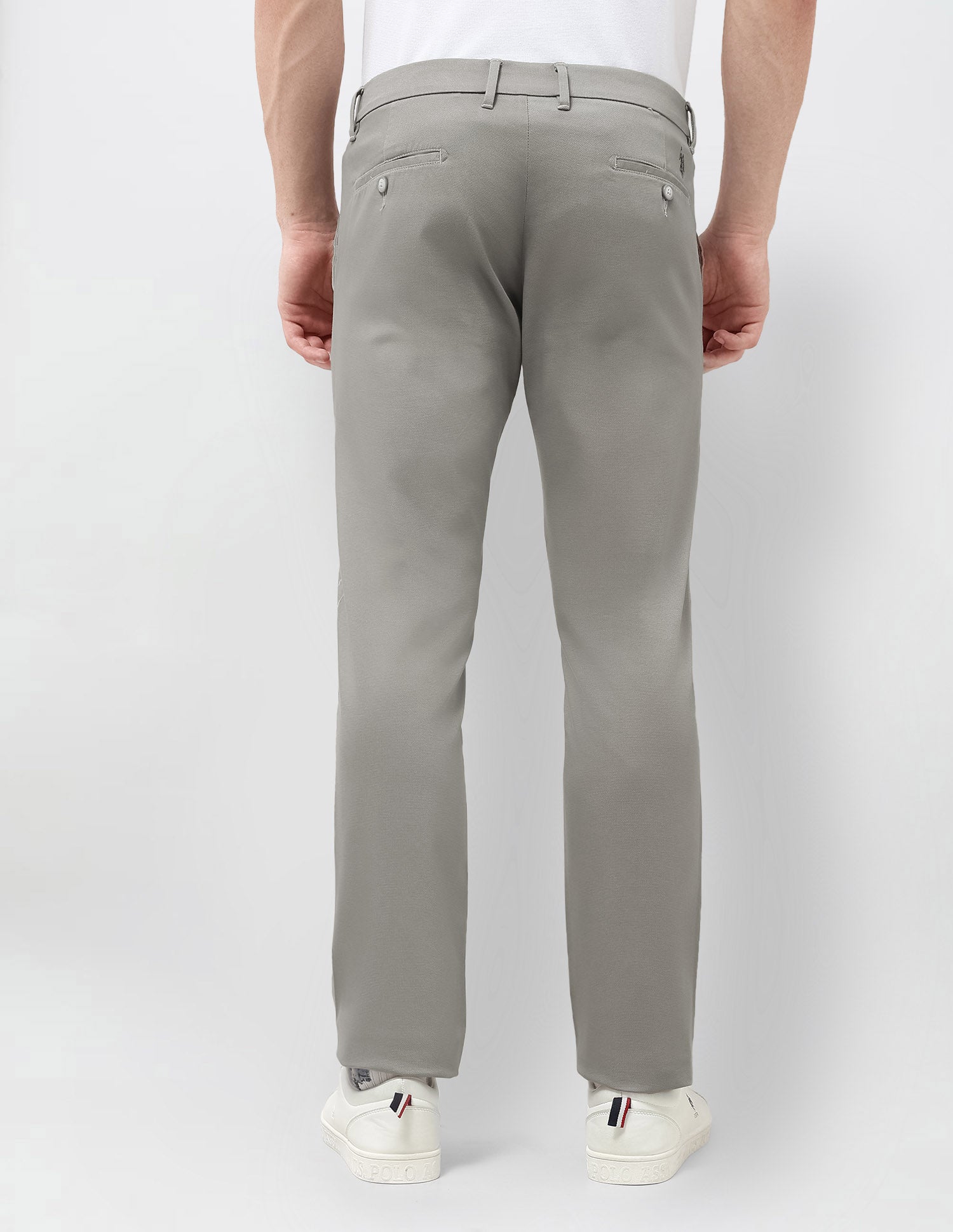 Slim Fit All Over Printed Trousers Grey - U.S. Polo Assn. India | Large