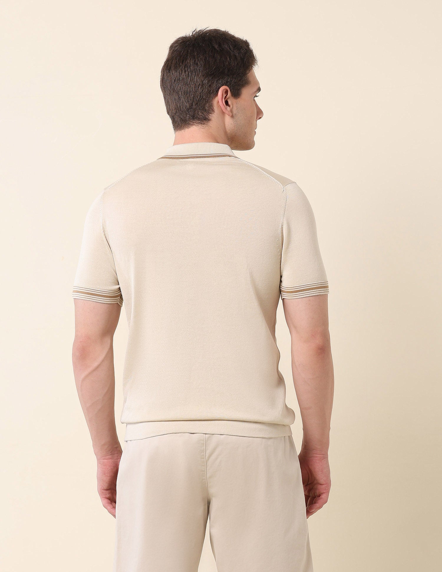 Solid Monochrome Polo Shirt Beige - U.S. Polo Assn. India | Large