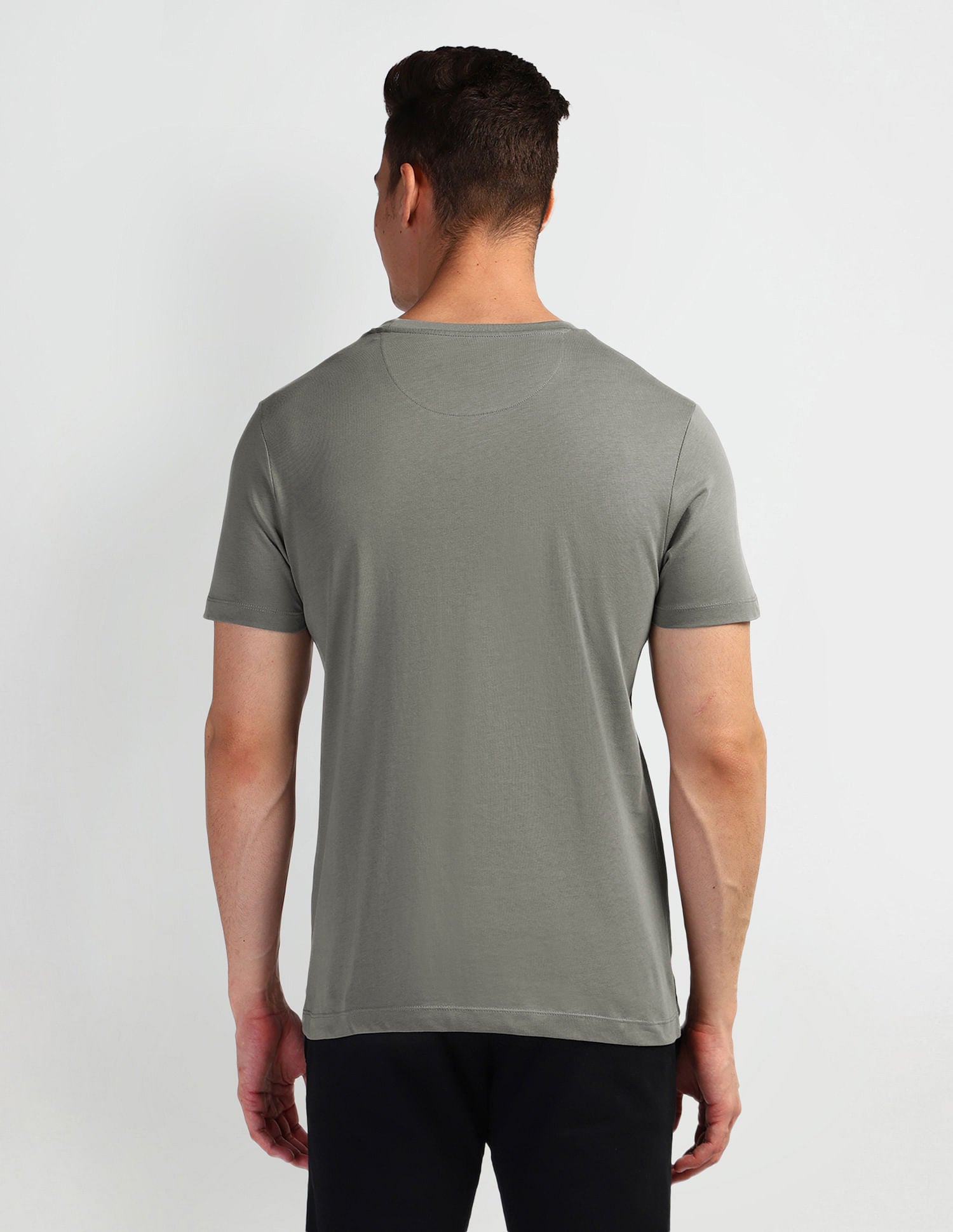 Brand Print Muscle Fit T-Shirt Grey - U.S. Polo Assn. India | Large