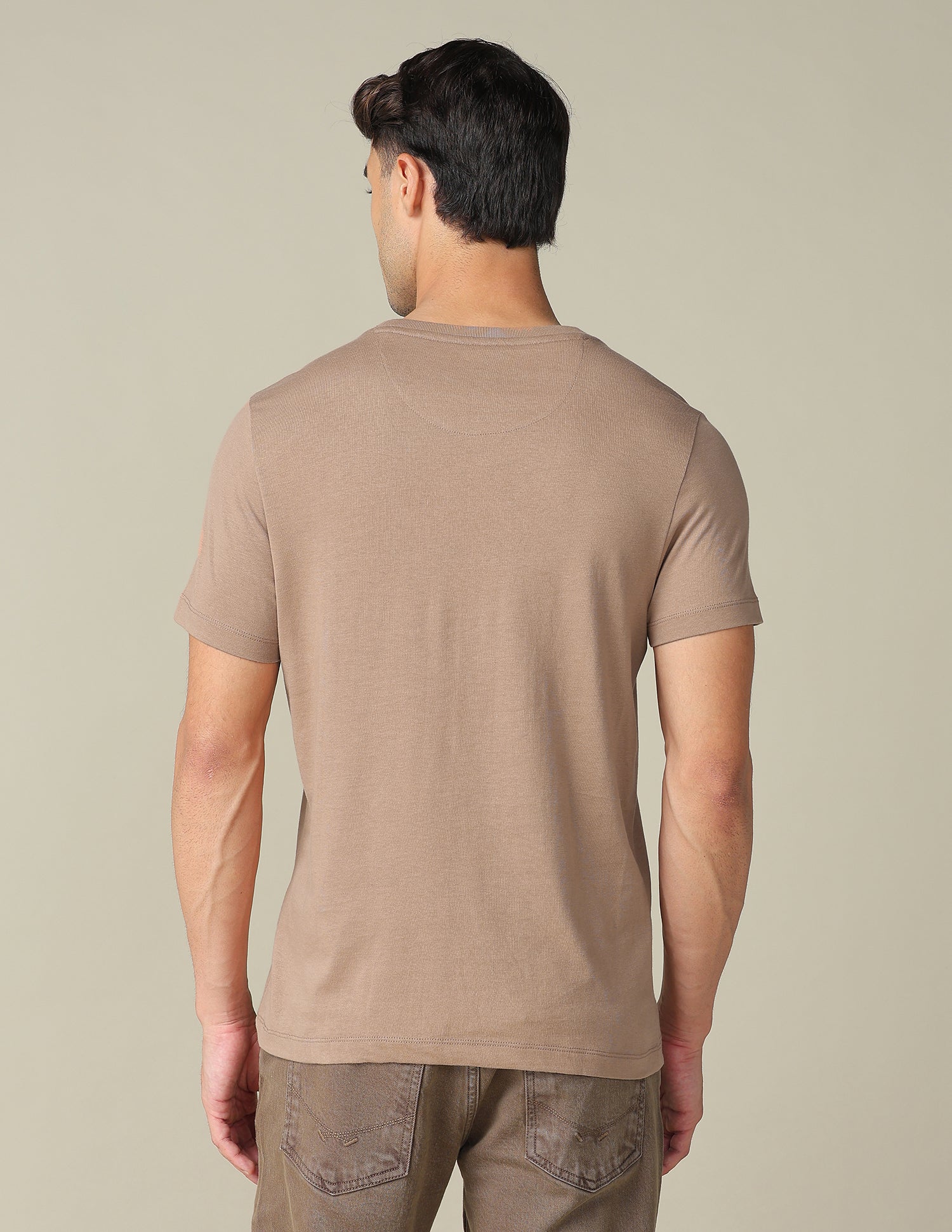 Brand Embossed Regular Fit T-Shirt Light Beige - U.S. POLO ASSN. | Large