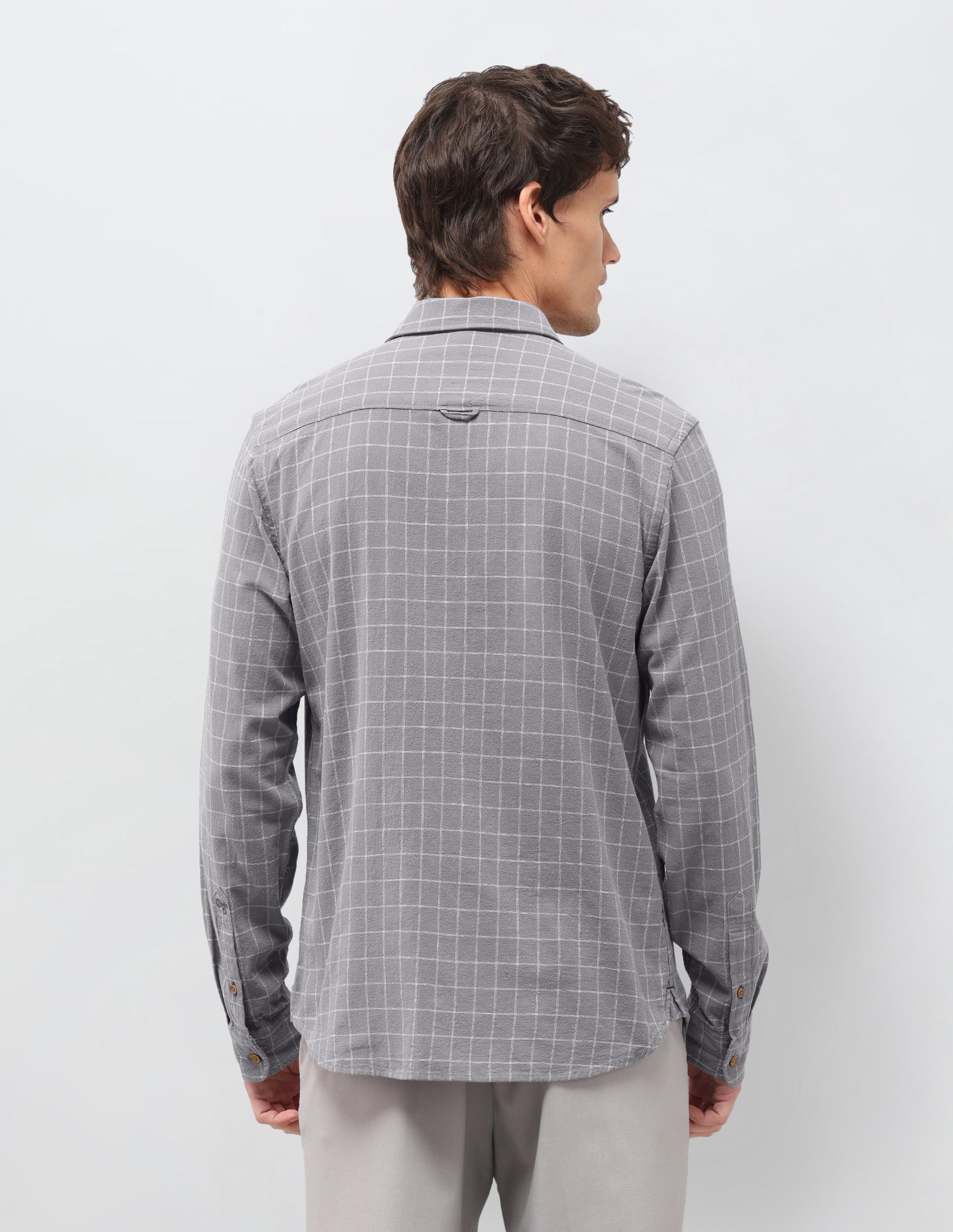 Windowpane Checked Regular Fit Shirt Grey - U.S. Polo Assn. India | Large