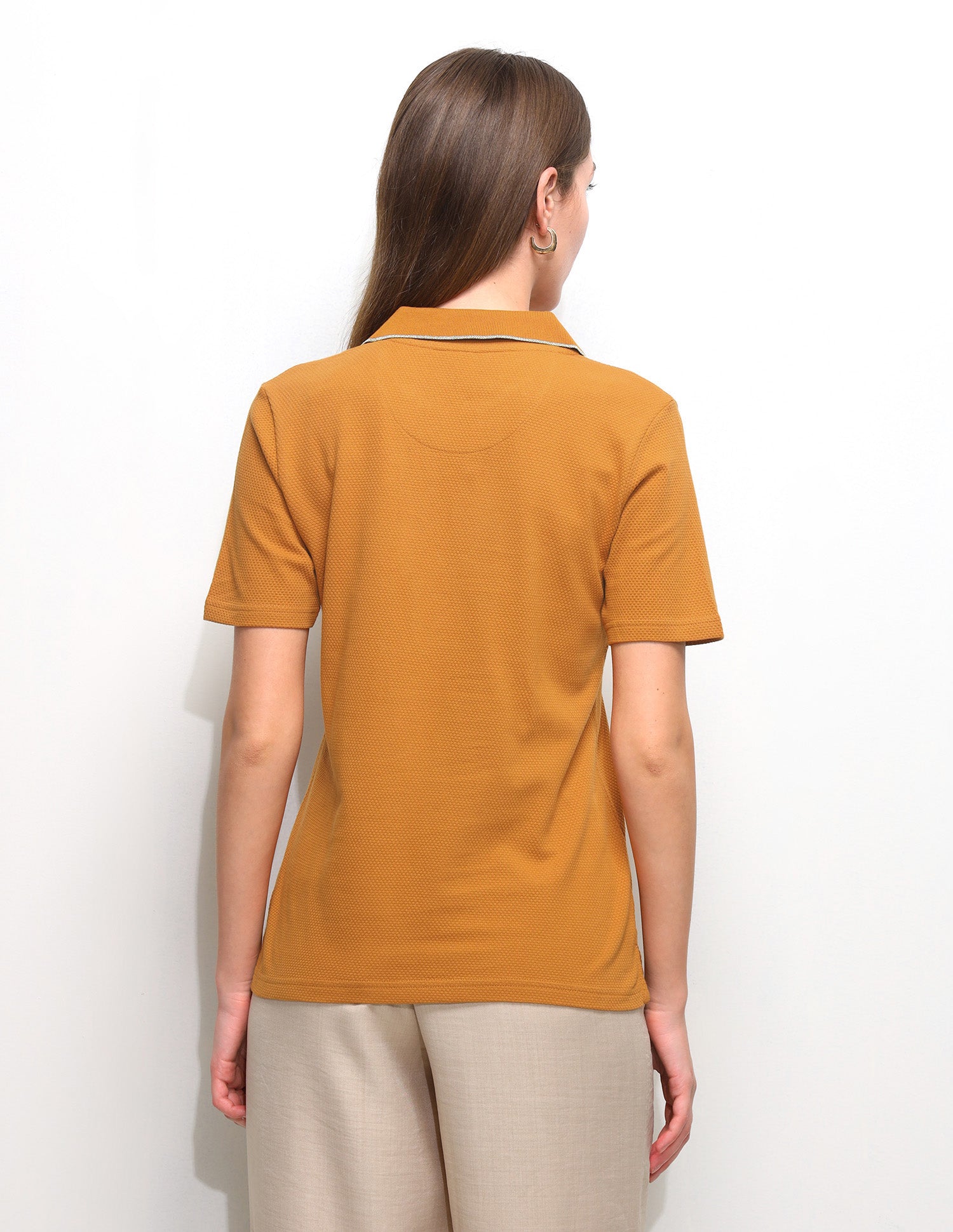Textured Regular Fit Polo Shirt Orange - U.S. Polo Assn. India | Large