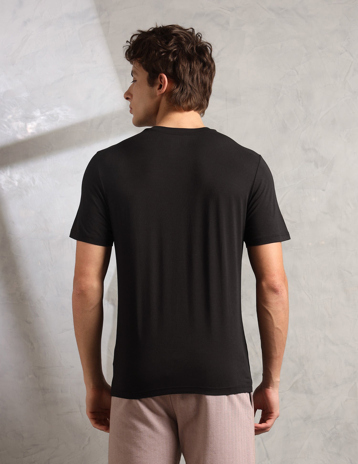 Round Neck Comfort Fit PE007-PL Lounge T-Shirt - Pack Of 1 Black - U.S. Polo Assn. India | Large