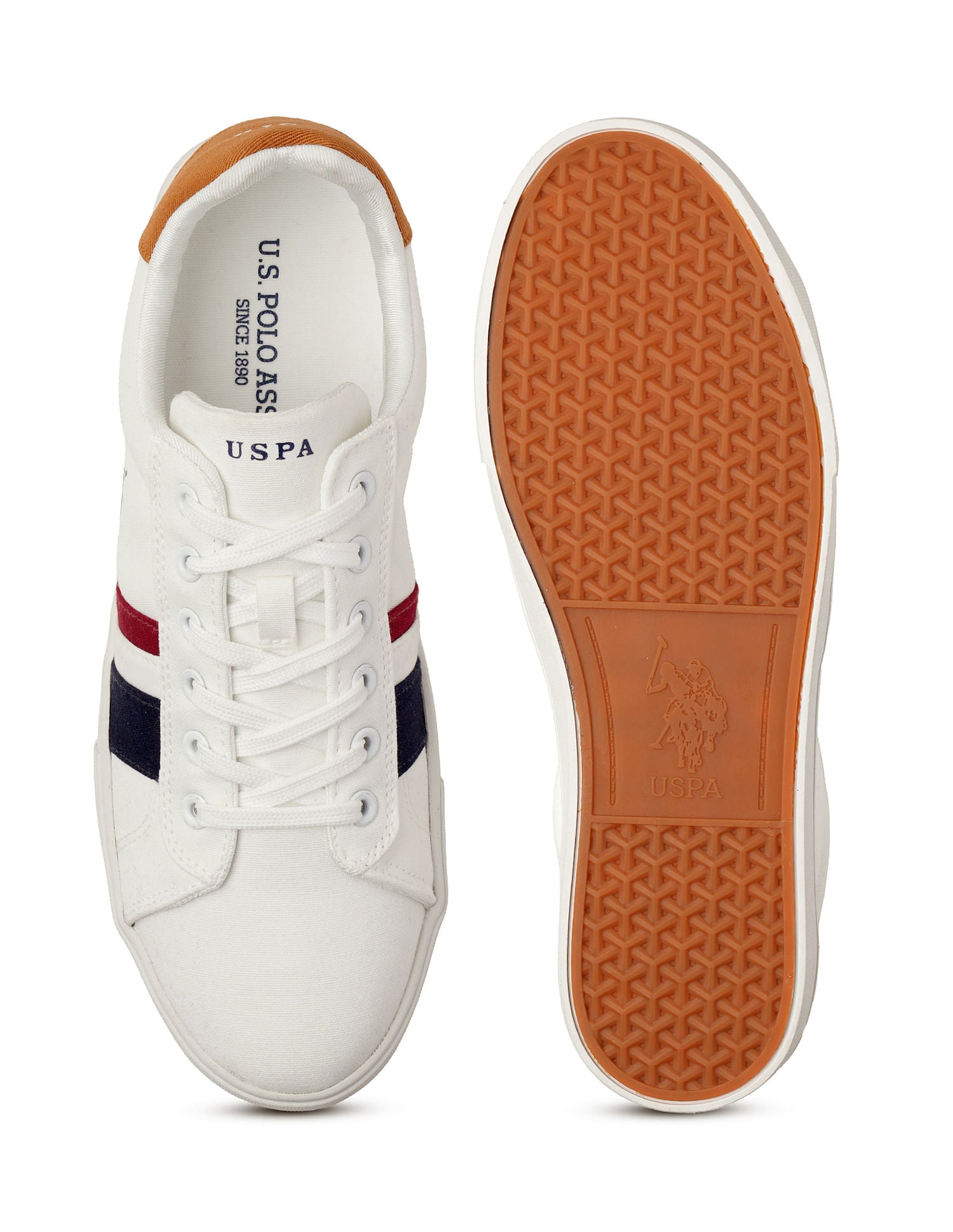 Striped Round Toe Abor 3.0 Sneakers Off White - U.S. POLO ASSN. | Large