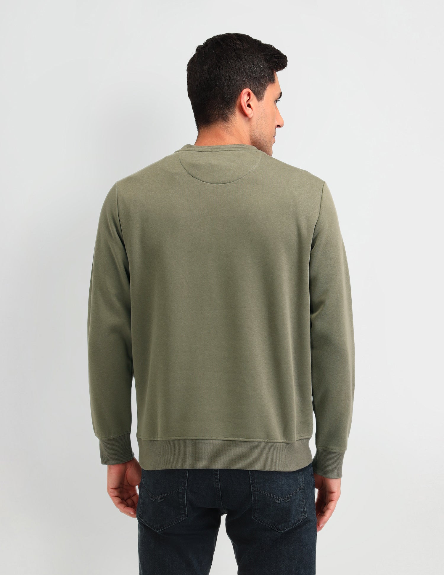 Brand Printed Regular Fit Sweatshirt Smoky Olive - U.S. POLO ASSN. | Large