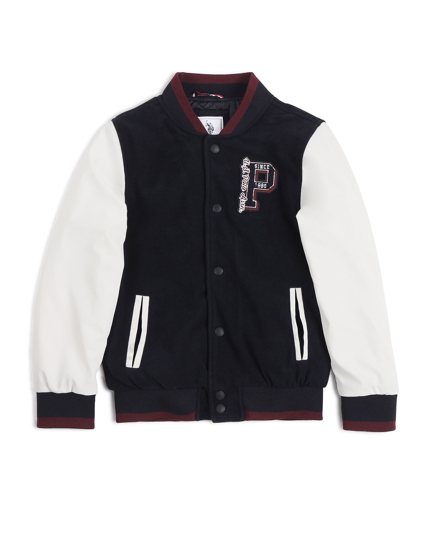 Boys Colour Blocked Spread Collar Jacket Navy - U.S. POLO ASSN. | Large