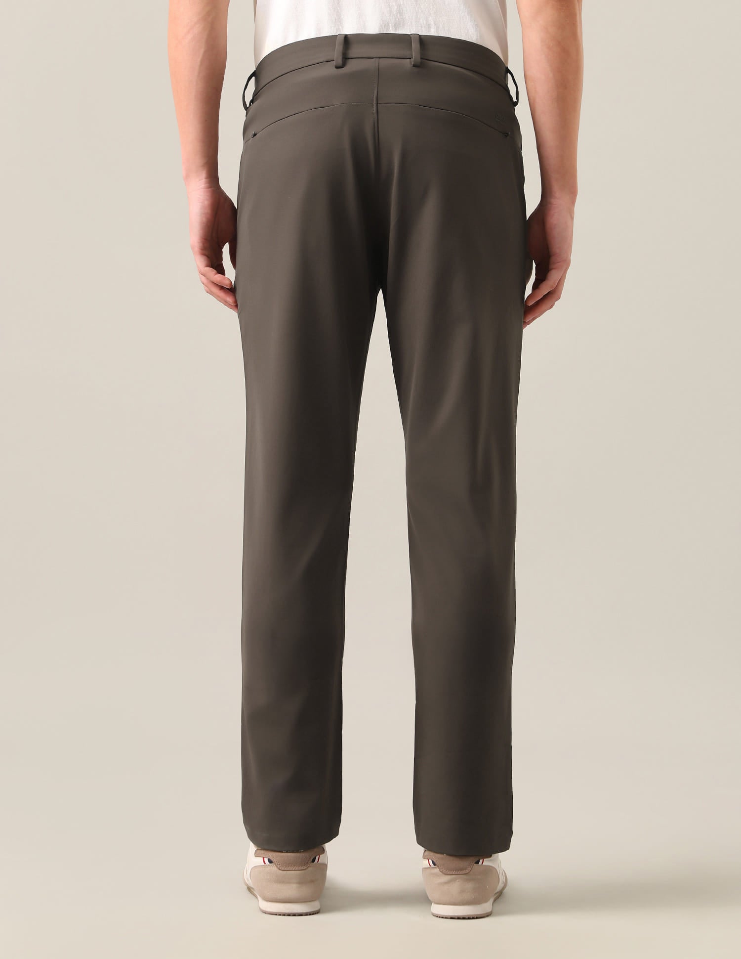 Denver Slim Fit Mid Rise Trousers Brown - U.S. Polo Assn. India | Large
