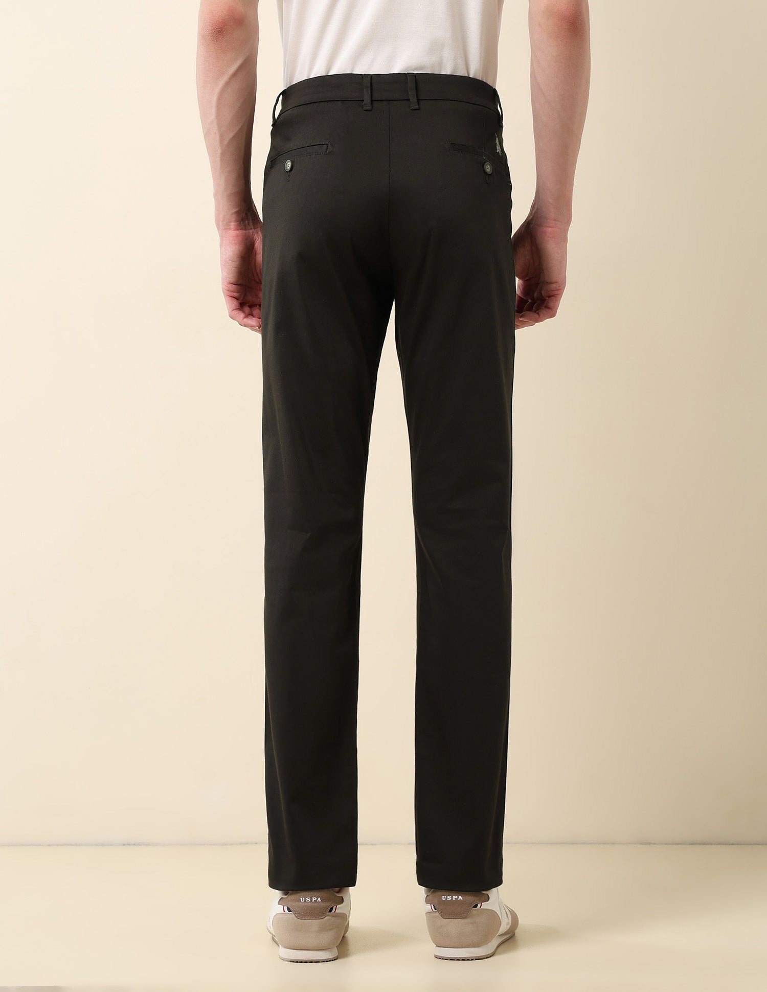 Slim Fit Mid Rise Trousers Choco Brown - U.S. Polo Assn. India | Large