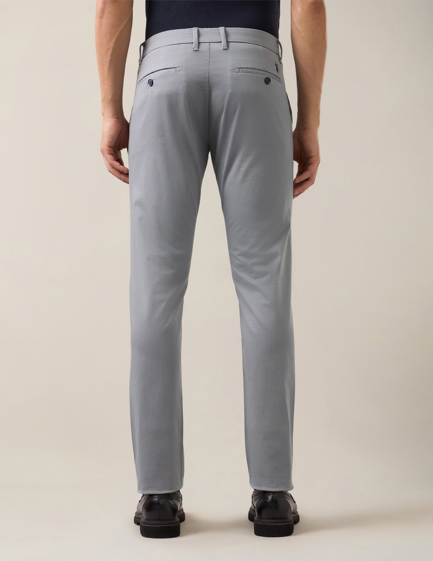 Austin Slim Fit Satin Trousers Mid Grey - U.S. Polo Assn. India | Large