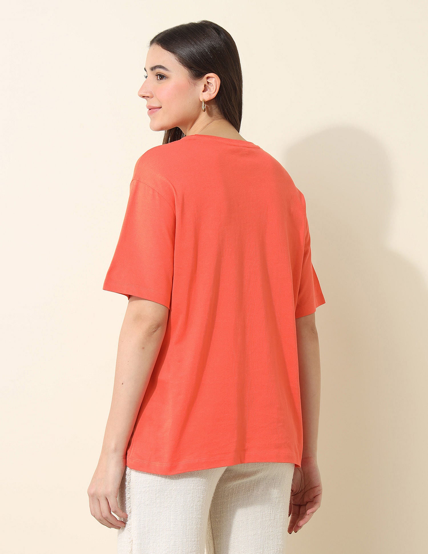 Boyfriend Fit Brand Printed T-Shirt Coral - U.S. POLO ASSN. | Large