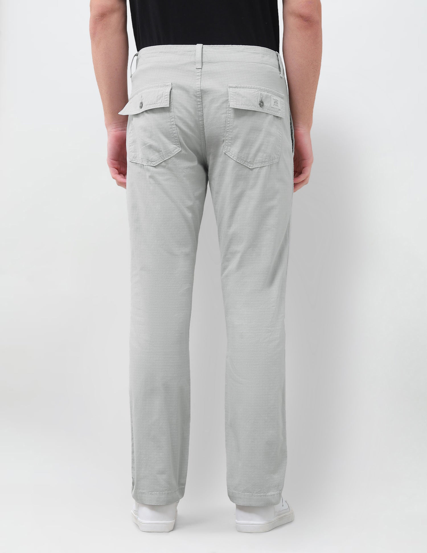 Harold Slim Straight Fit Mid Rise Trouser Light Grey - U.S. Polo Assn. India | Large