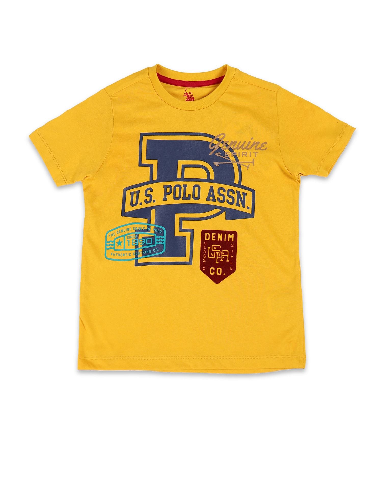 Boys Brand Regular Fit T-Shirt Mustard - U.S. POLO ASSN. | Large