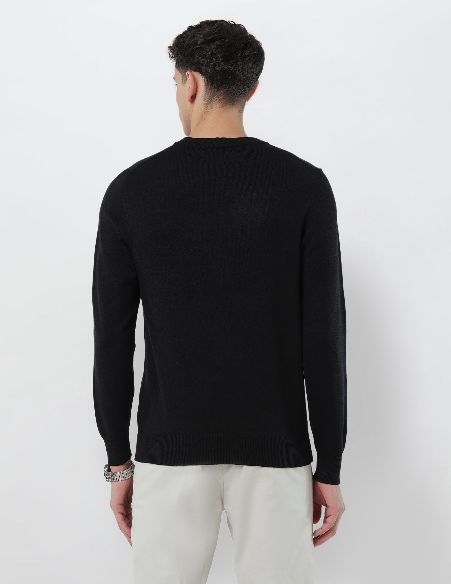 Solid Regular Fit Sweater Black - U.S. POLO ASSN. | Large