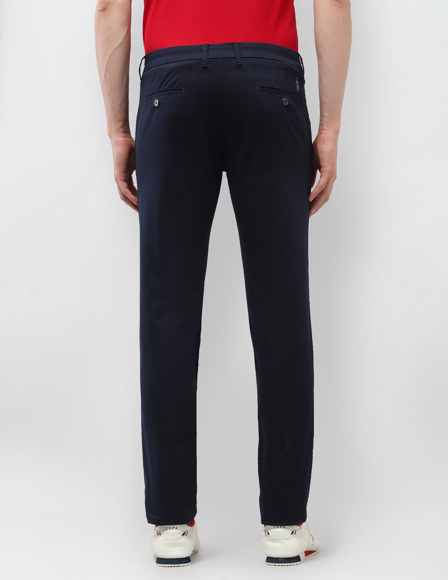 Solid Denver Slim Fit Trousers Navy - U.S. Polo Assn. India | Large