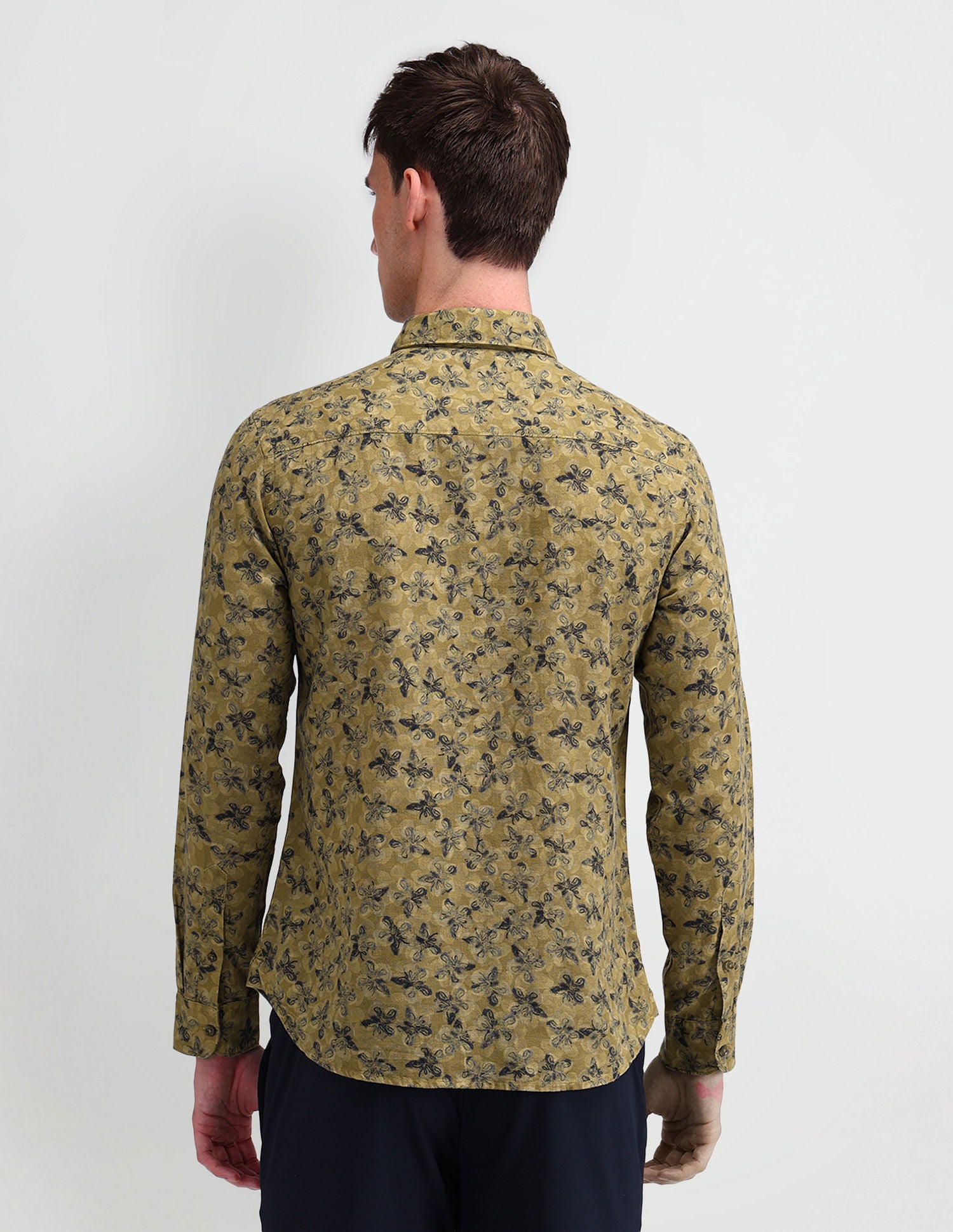 Slim Fit Floral Shirt Olive - U.S. Polo Assn. India | Large