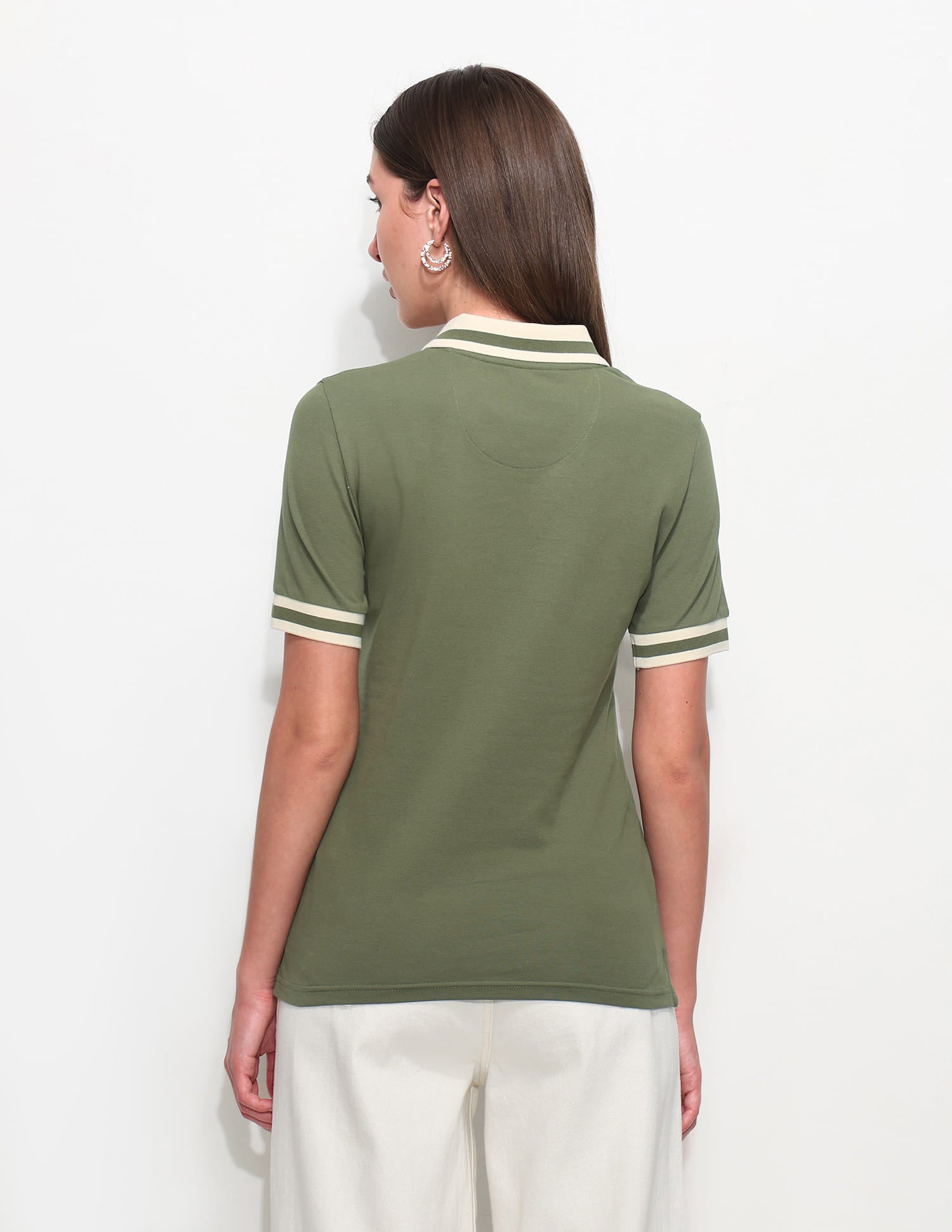 Regular Fit Solid Polo Shirt Green - U.S. Polo Assn. India | Large