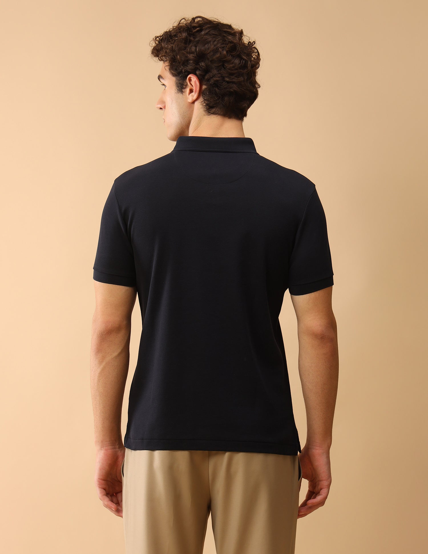 Pacho X Slim Fit Solid Polo Shirt Navy - U.S. Polo Assn. India | Large