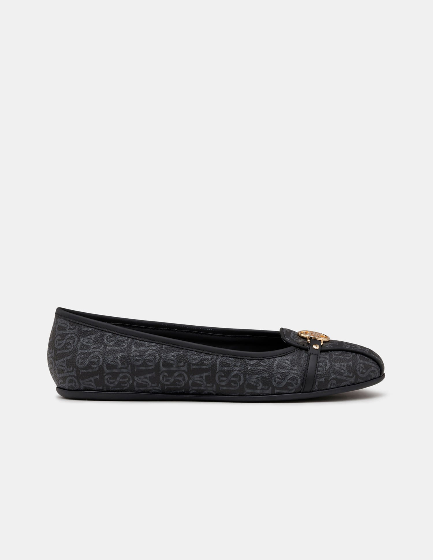 Alina 3.0 Black Monogram Print Ballerinas Black - U.S. Polo Assn. India | Large