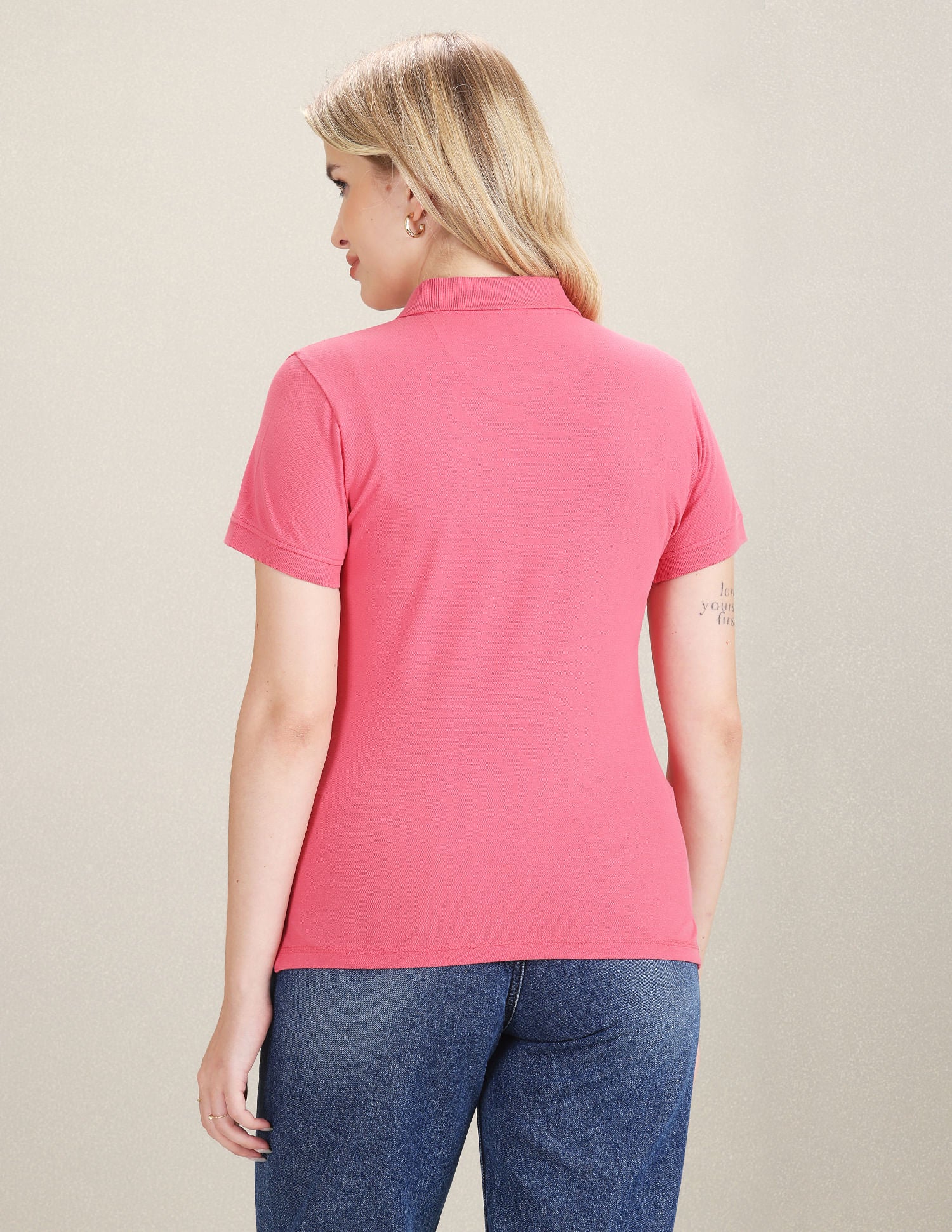 Cotton Stretch Pique Polo Shirt Pink - U.S. POLO ASSN. | Large