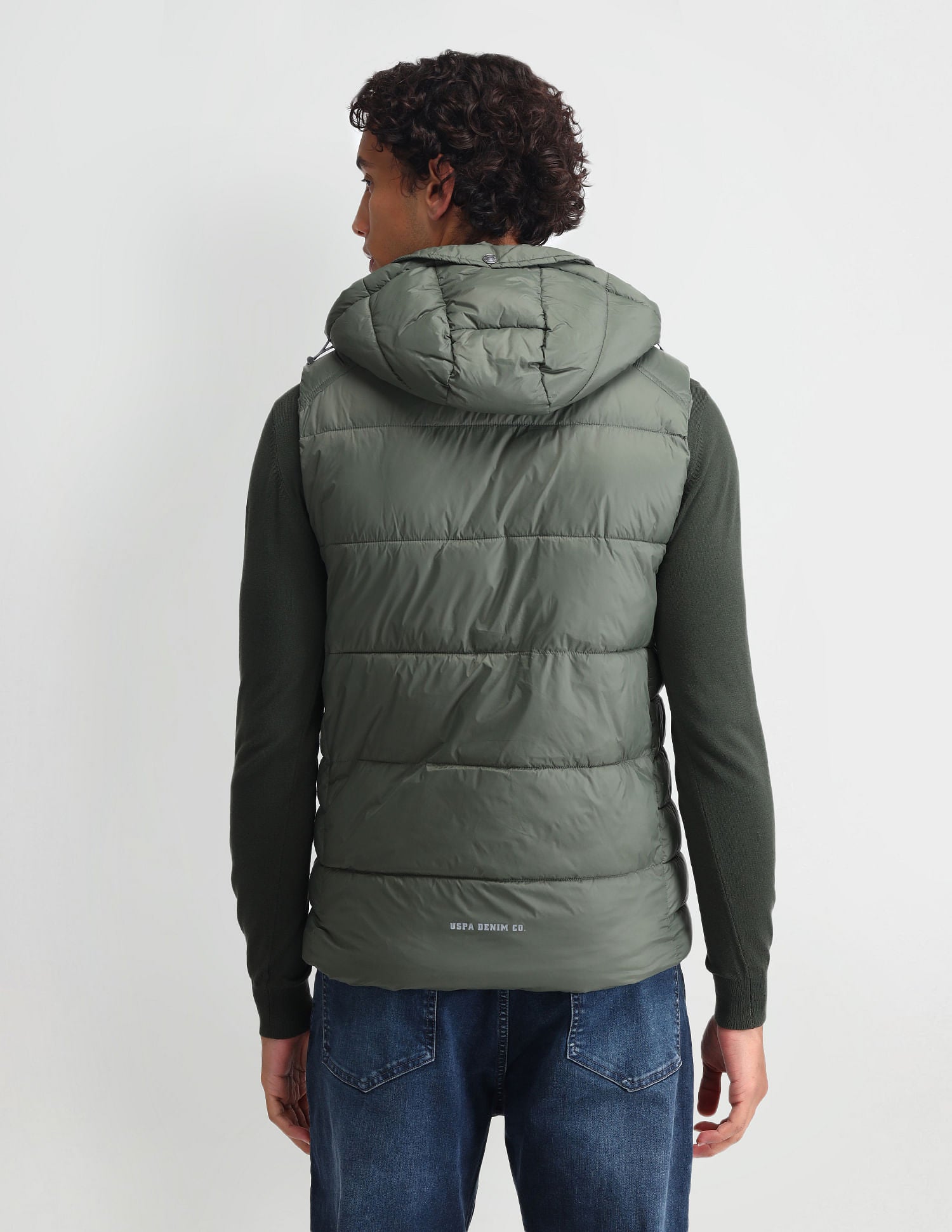 Detachable Hood Padded Jacket Metalic Olive - U.S. POLO ASSN. | Large