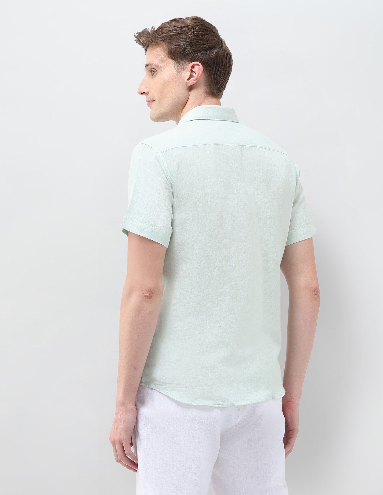Solid Tailored Fit Shirt Light Green - U.S. Polo Assn. India | Large
