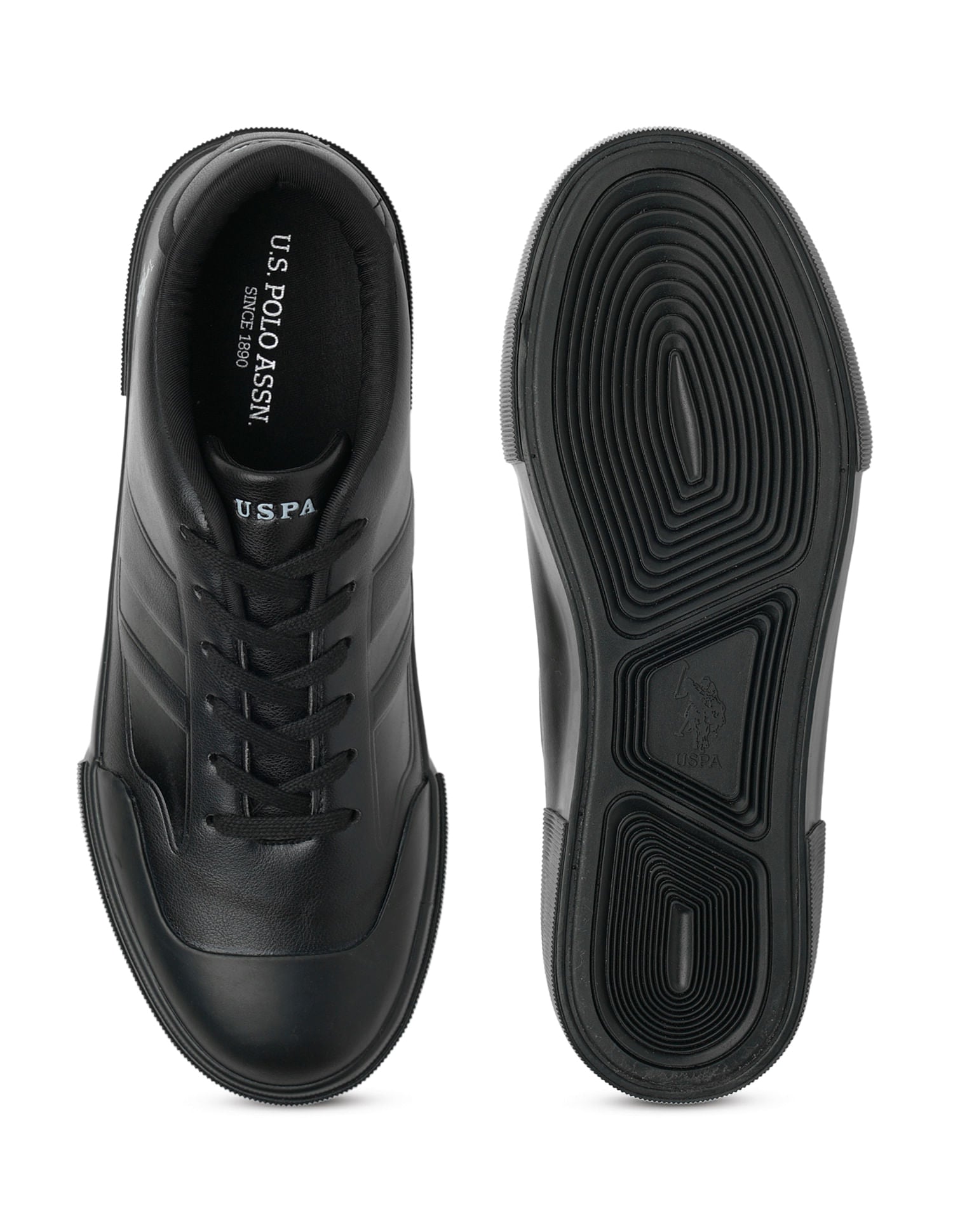 Men Solid Levi Sneakers Black - U.S. Polo Assn. India | Large